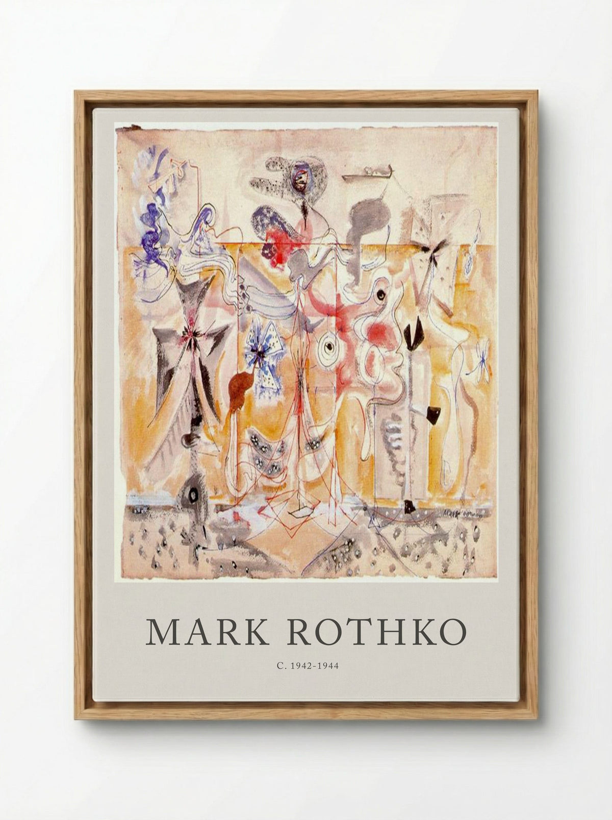 Untitled (Biomorphic Composition) - Mark Rothko - Framed Canvas Wood