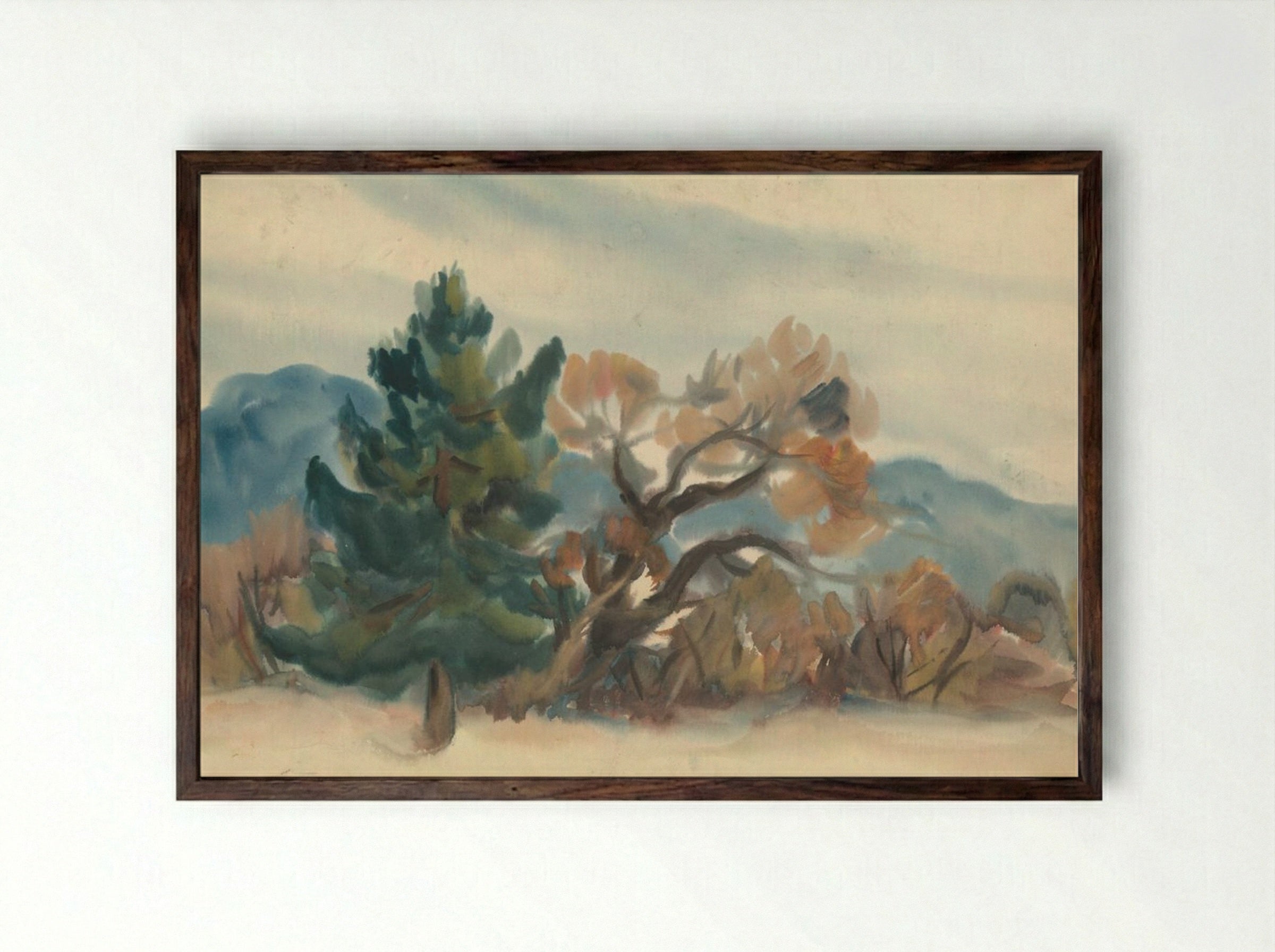 Edge of the Forest in Autumn - Zolo Palugyay - Framed Print Dark Wood