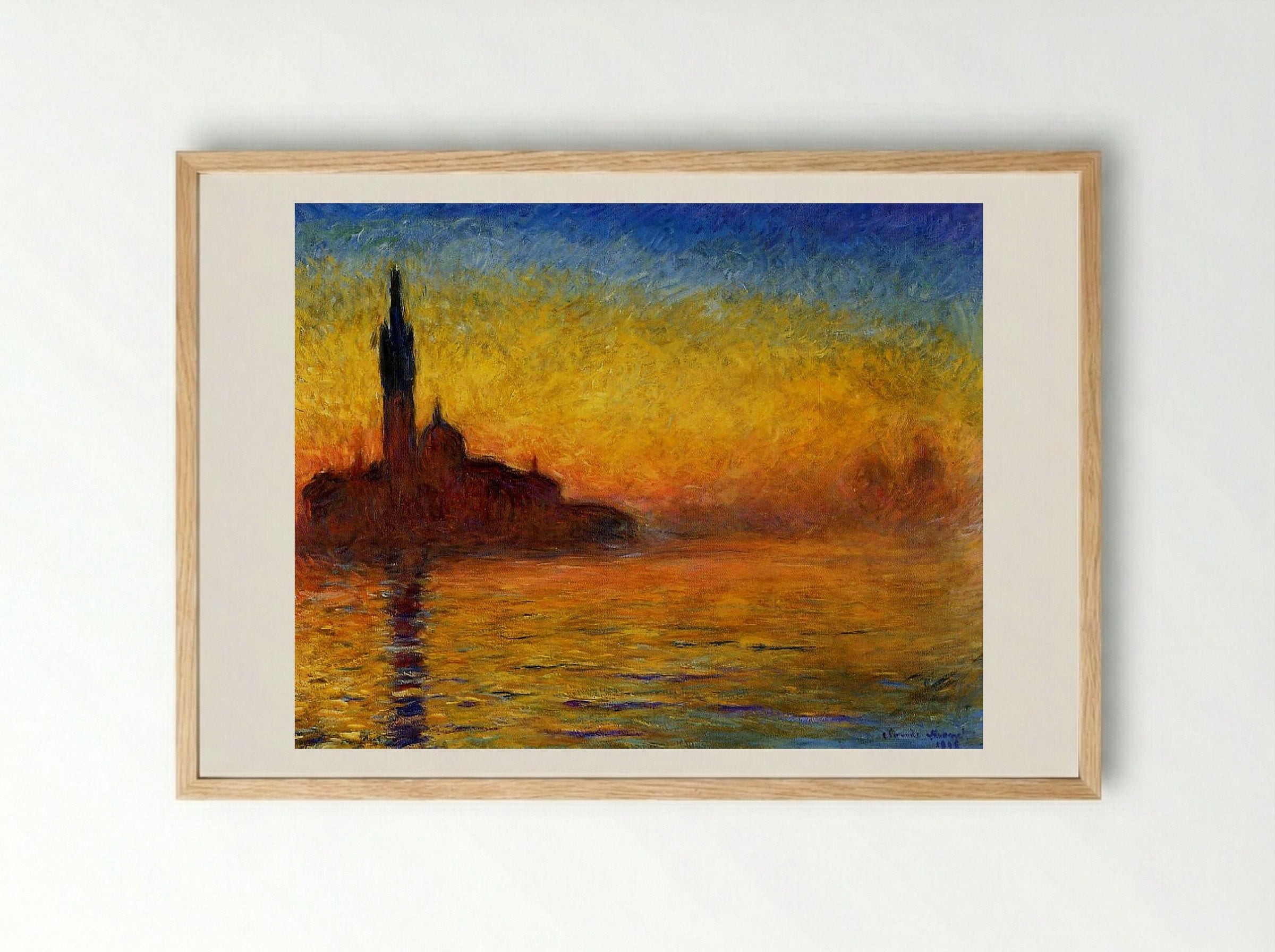 Twilight, Venice - Claude Monet - Framed Print Wood