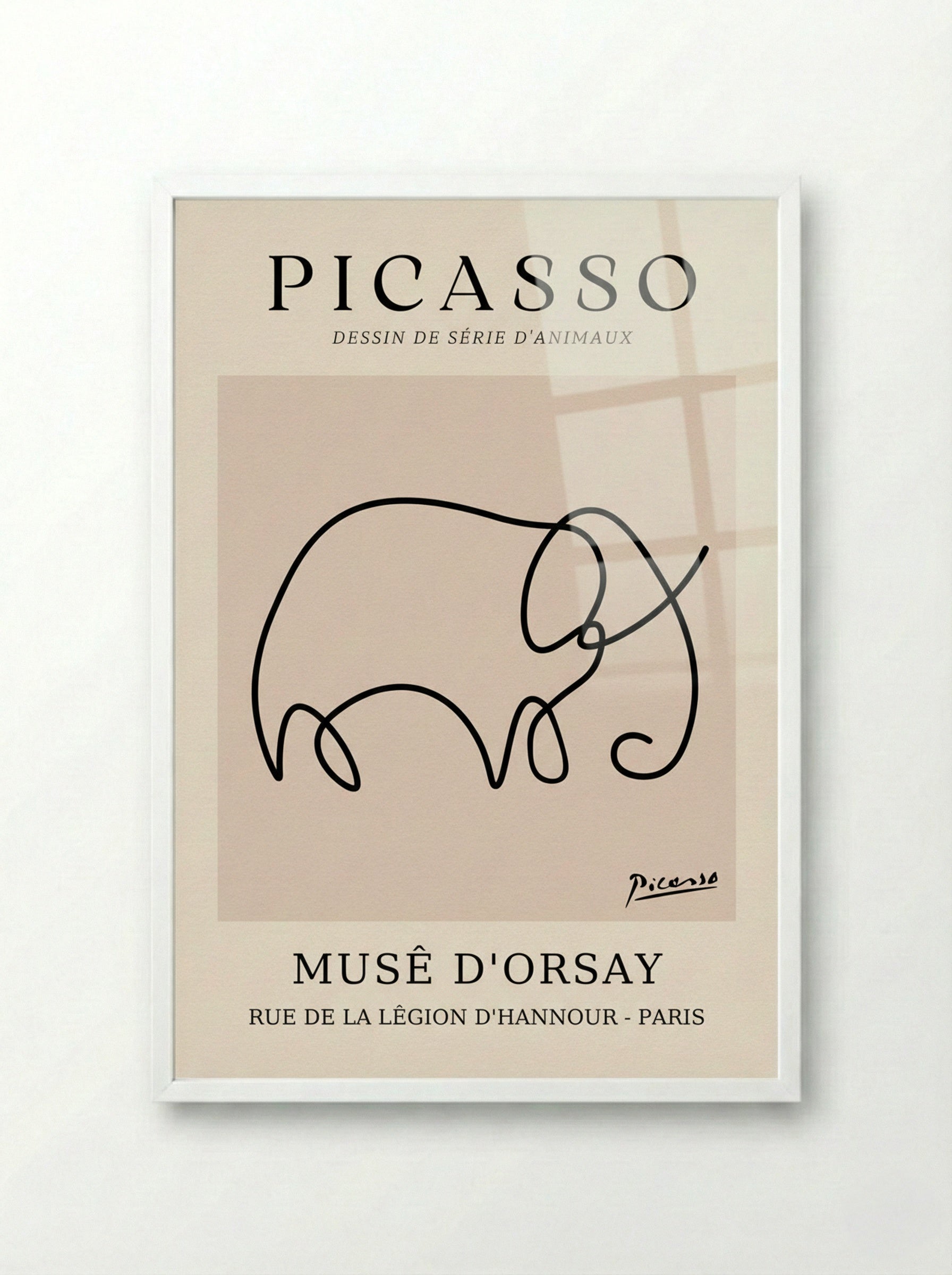 Elephant - Pablo Picasso - Framed Print White