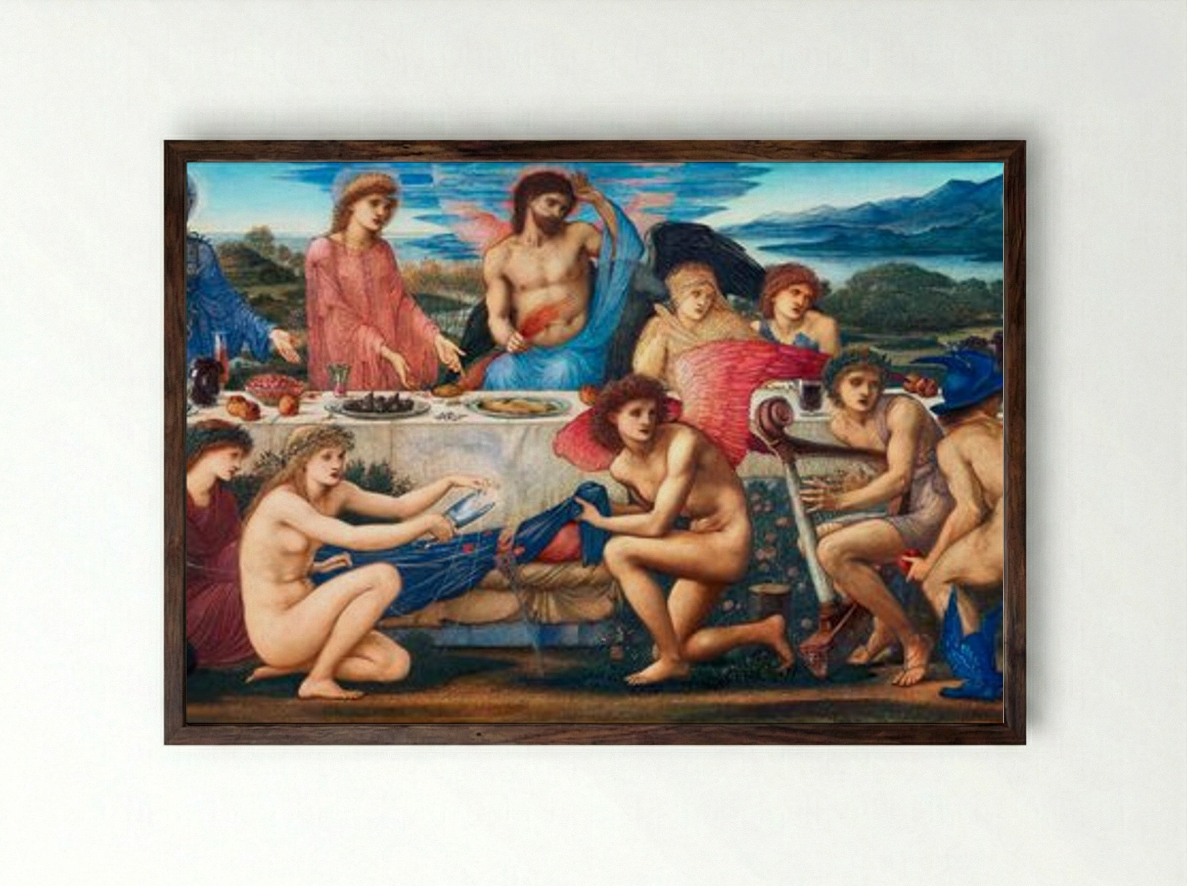 The Feast of Peleus - Edward Burne-Jones - Framed Print Dark Wood