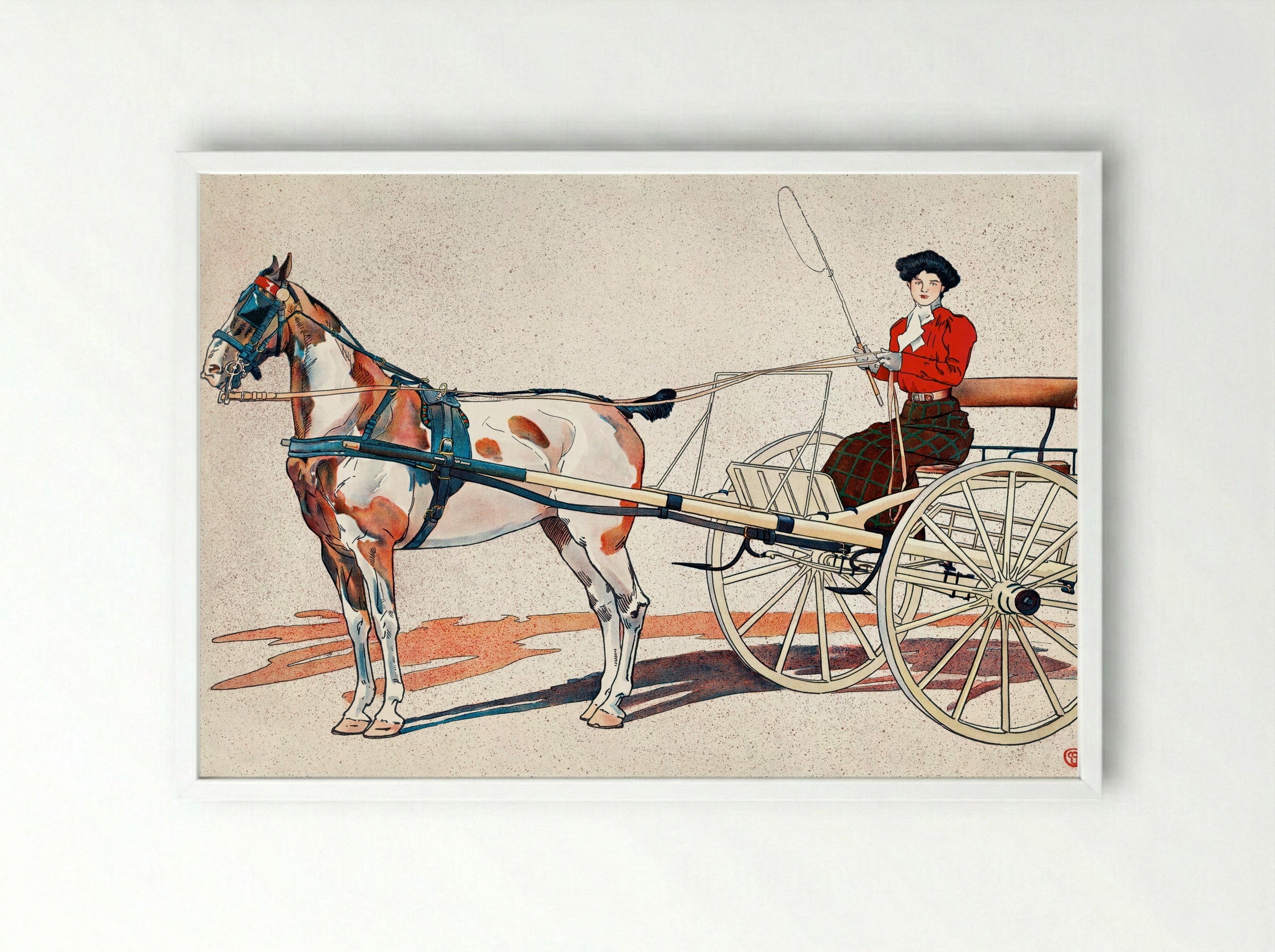 A Kentucky Breaking Cart - Edward Penfield - Framed Print White