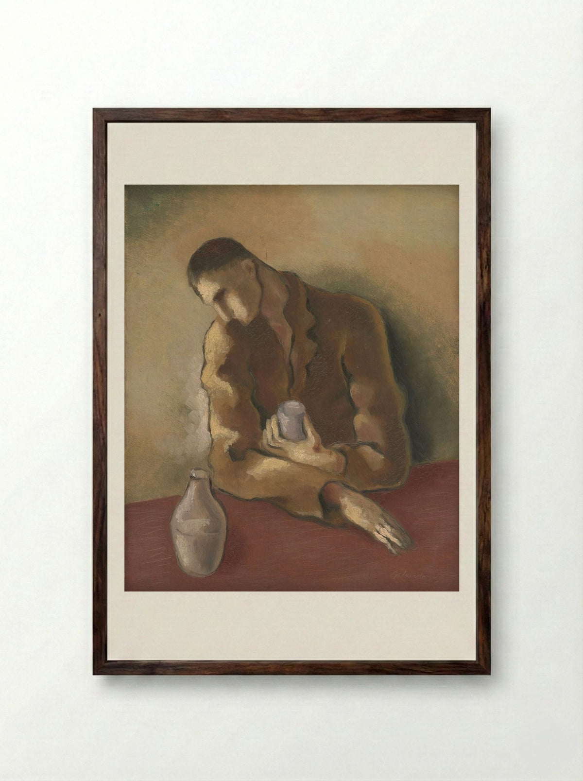 Drunkard - Mikuláš Galanda - Framed Print Dark Wood
