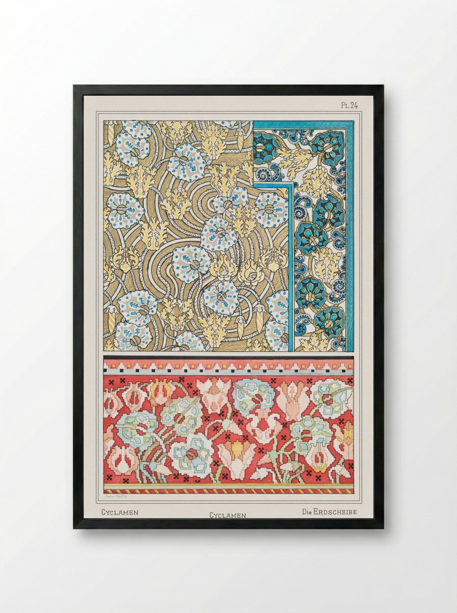 Cyclamen, from 'La Plante et ses Applications ornementales' - Maurice Pillard Verneuil - Framed Print Black