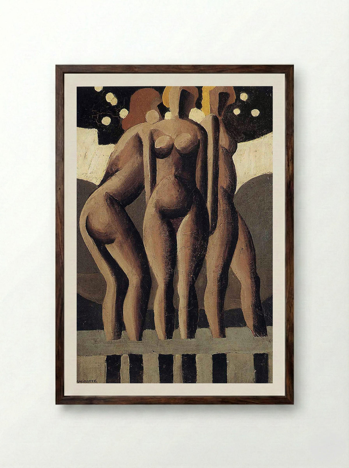 Bathers - René Magritte - Framed Print Dark Wood