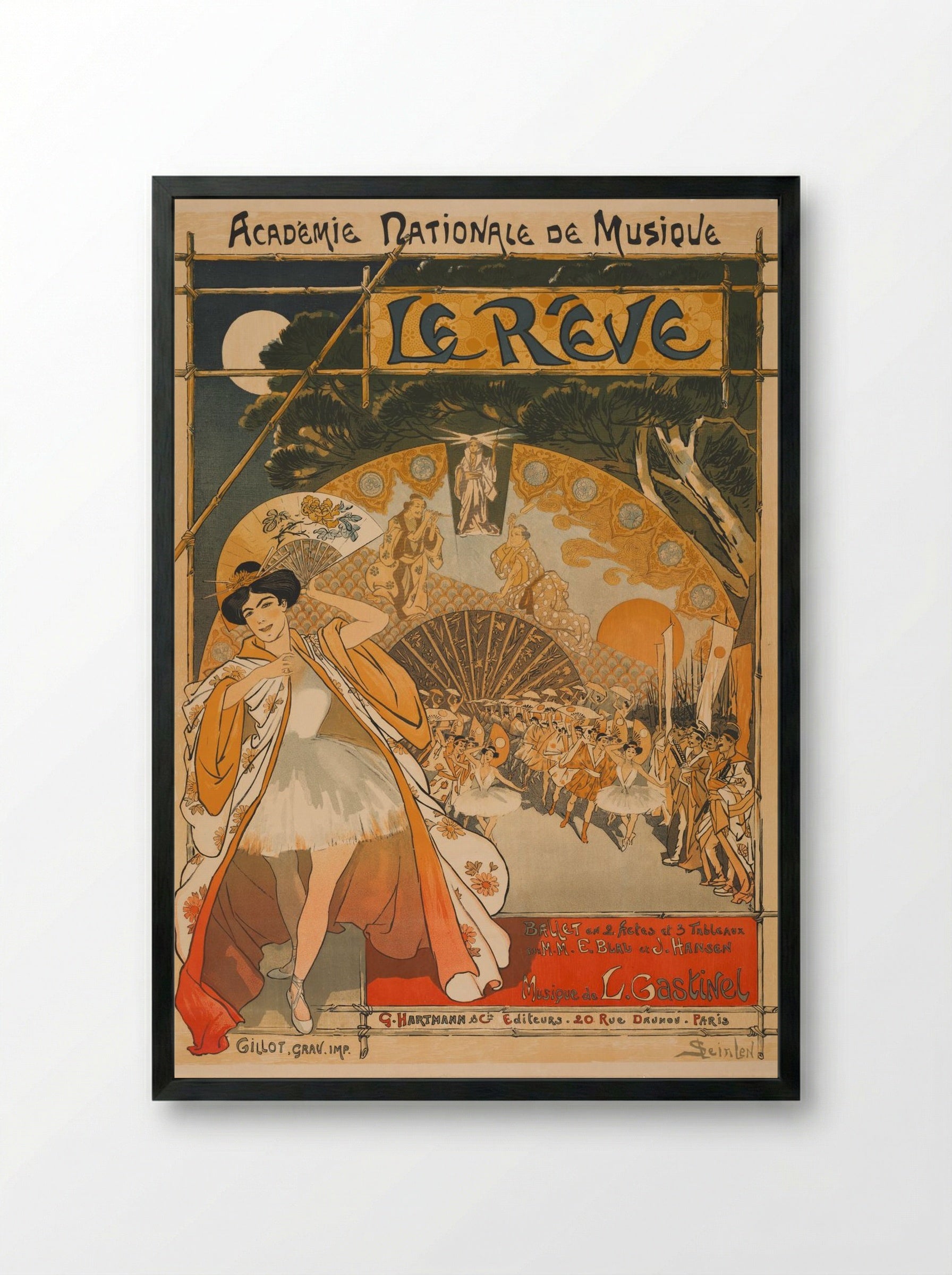 Le Rêve (The Dream) - Théophile Alexandre Steinlen - Framed Print Black
