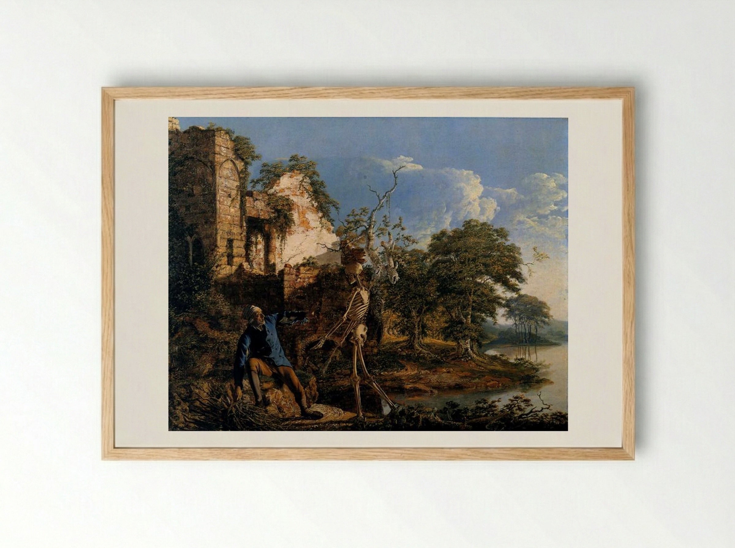 The Old Man and Death - Joseph Wright - Framed Print Wood