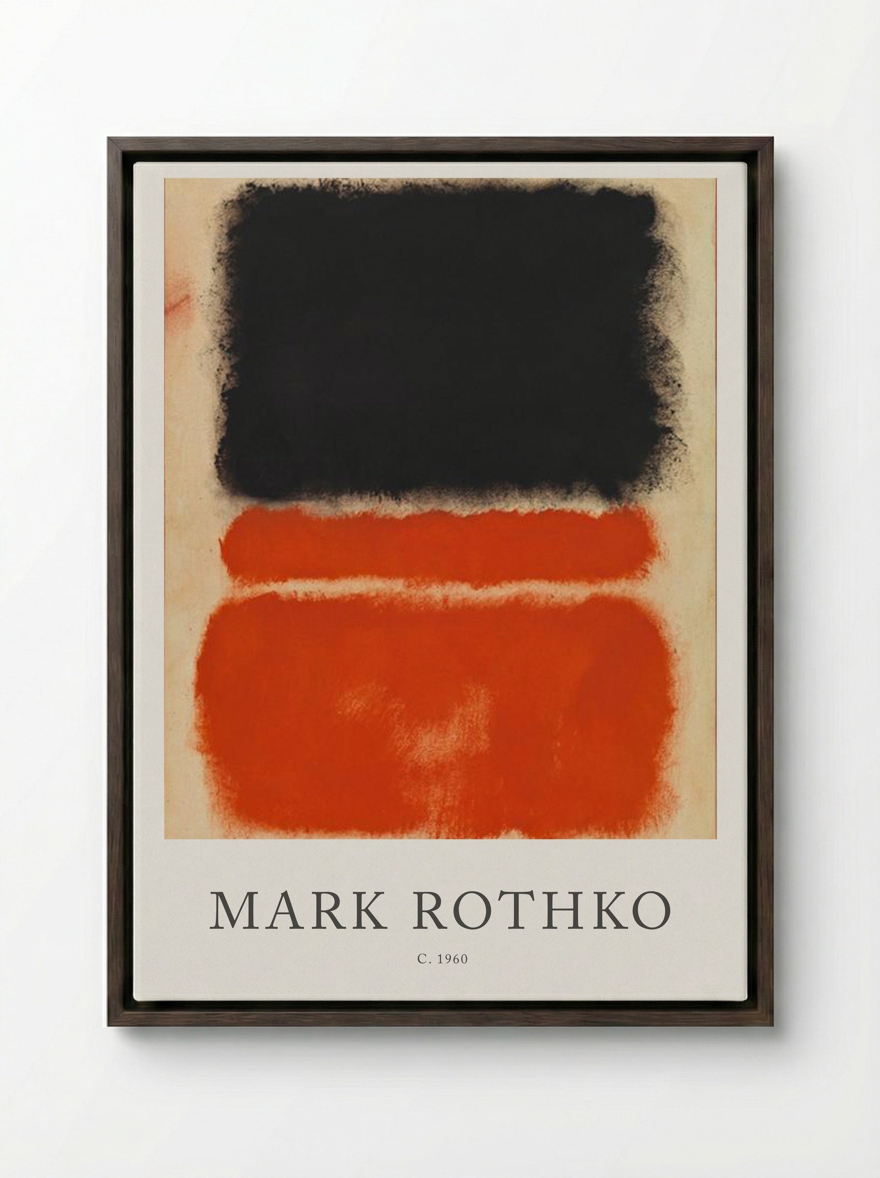 Untitled (Black and Red Bands) - Mark Rothko - Framed Canvas Dark Wood