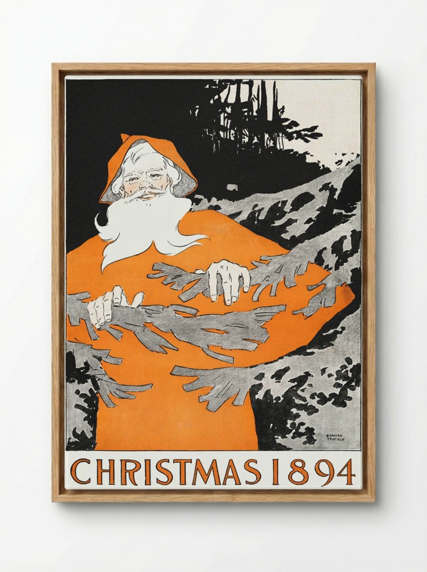 Christmas 1894 - Edward Penfield - Framed Canvas Wood