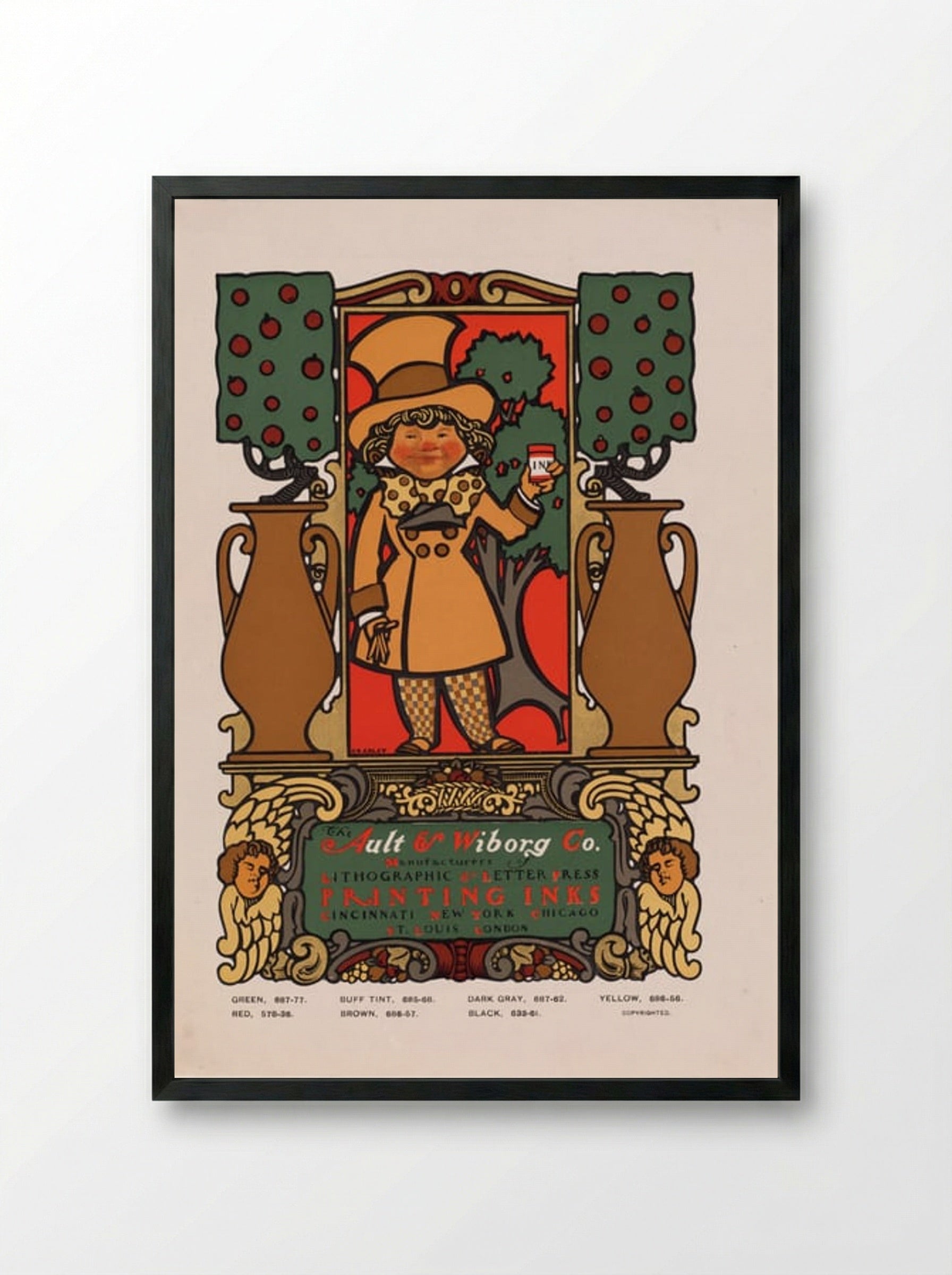 The Ault & Wiborg Co. (Printing Inks Advertisement) - Will H. Bradley - Framed Print Black