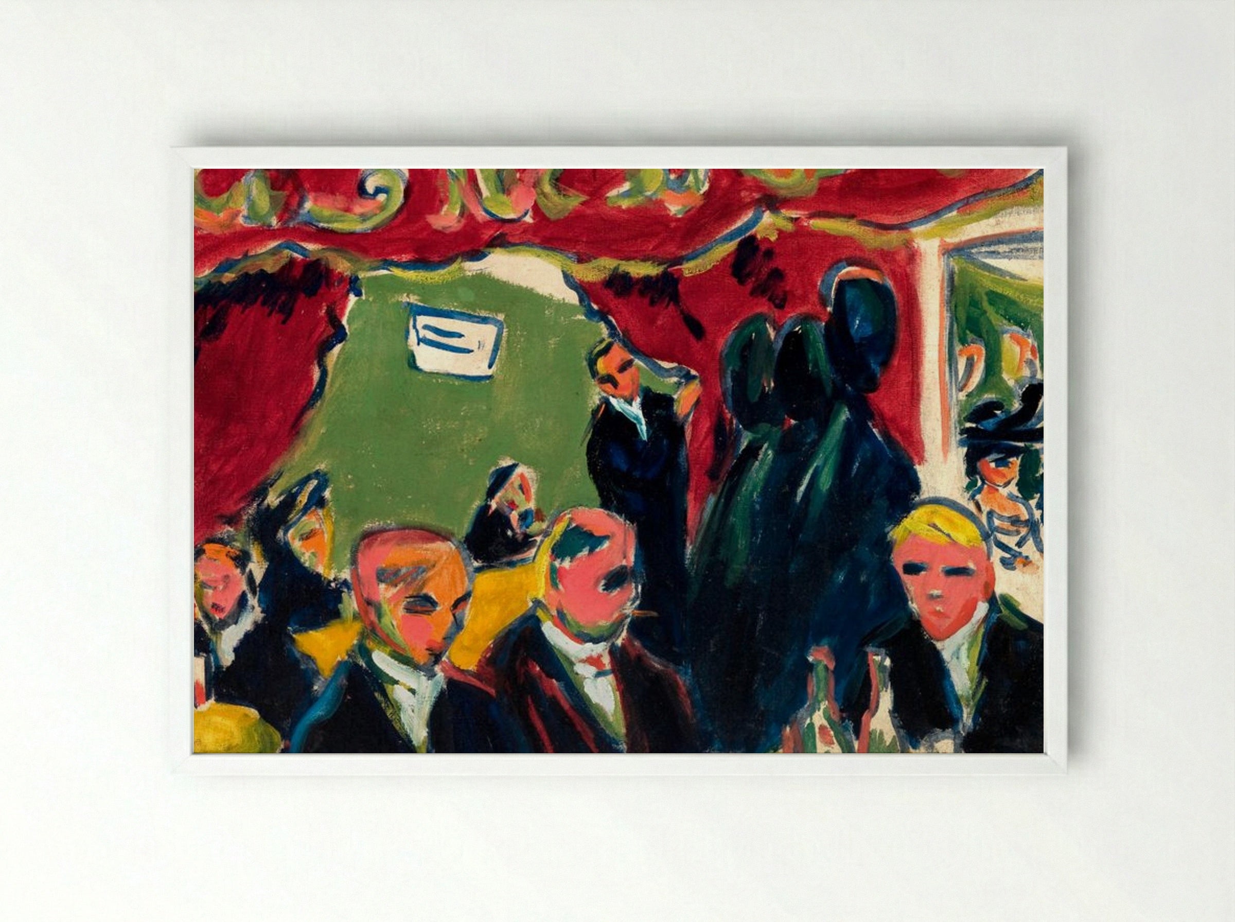 In the Tavern - Ernst Ludwig Kirchner - Framed Print White
