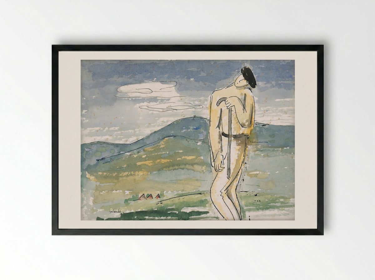 A Weary Pilgrim - Mikuláš Galanda - Framed Print Black