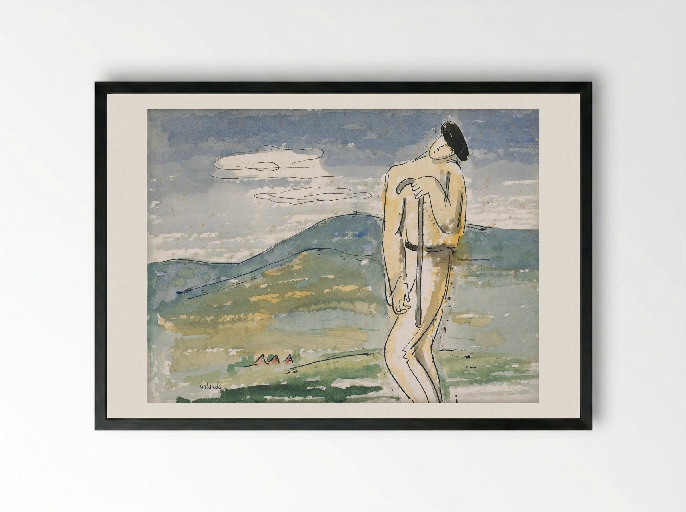 A Weary Pilgrim - Mikuláš Galanda - Framed Print Black
