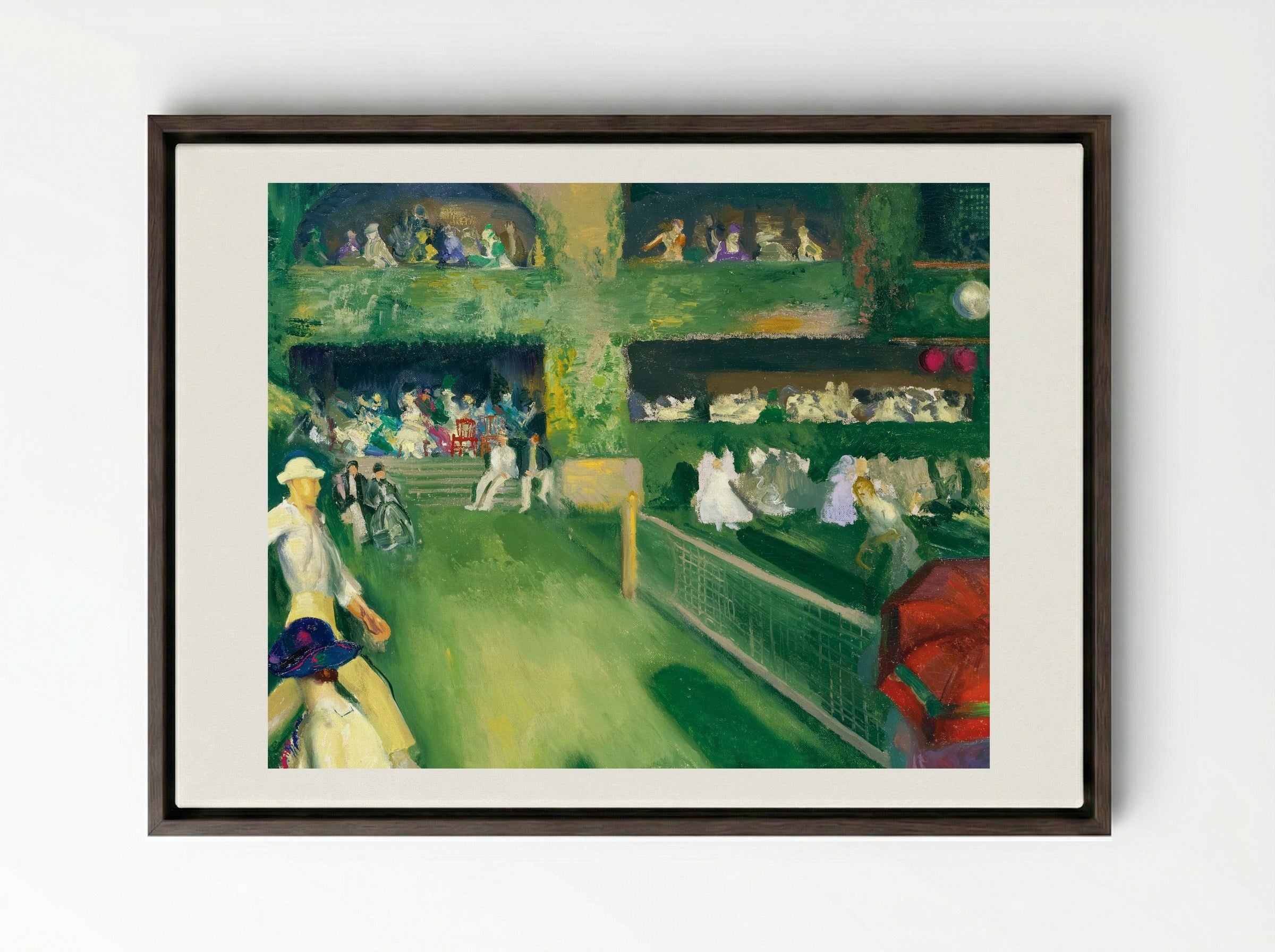 Tennis at Newport - George Bellows - Framed Canvas Dark Wood