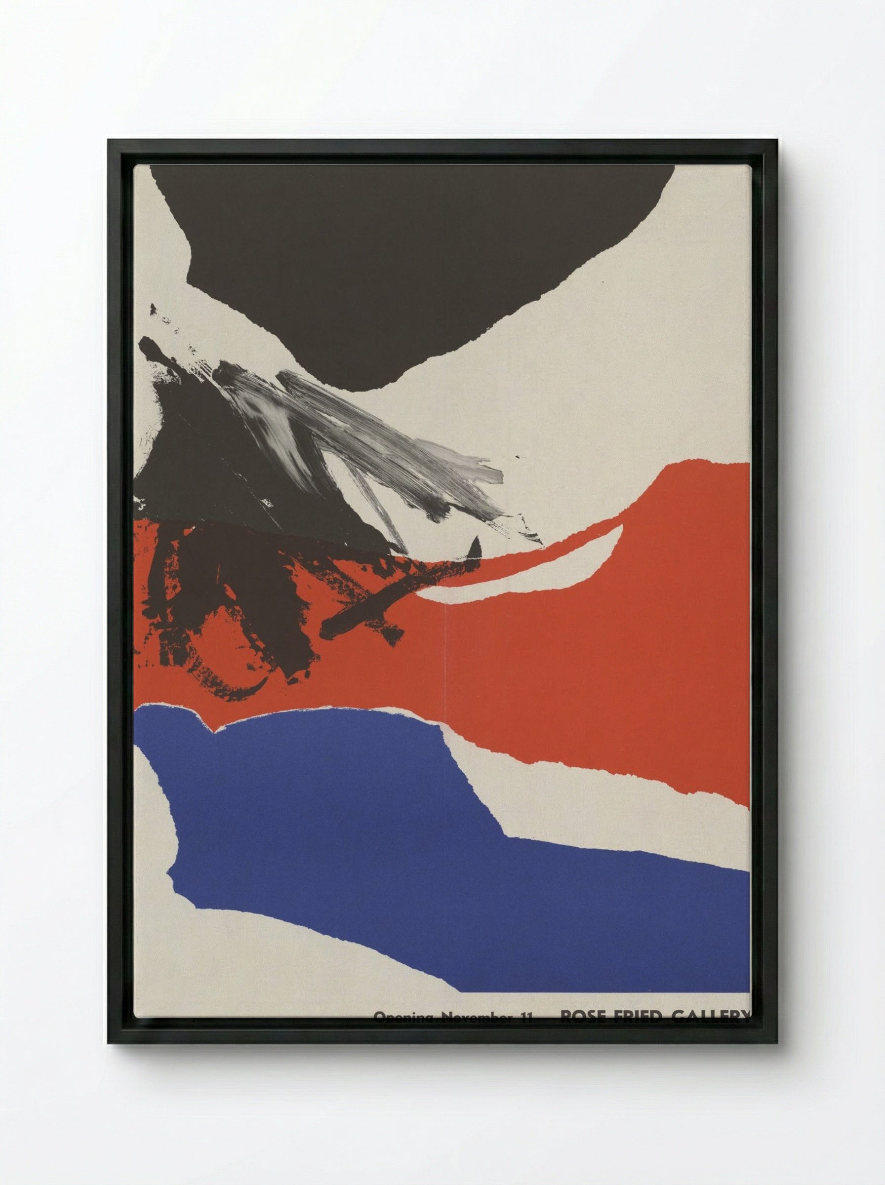 Rose Fried Gallery Exhibition Poster - José Guerrero - Framed Canvas Black