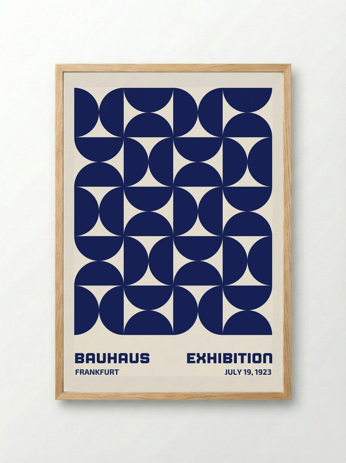 Bauhaus Modular Geometry - Blue Edition (1923 Frankfurt) - Framed Print Wood