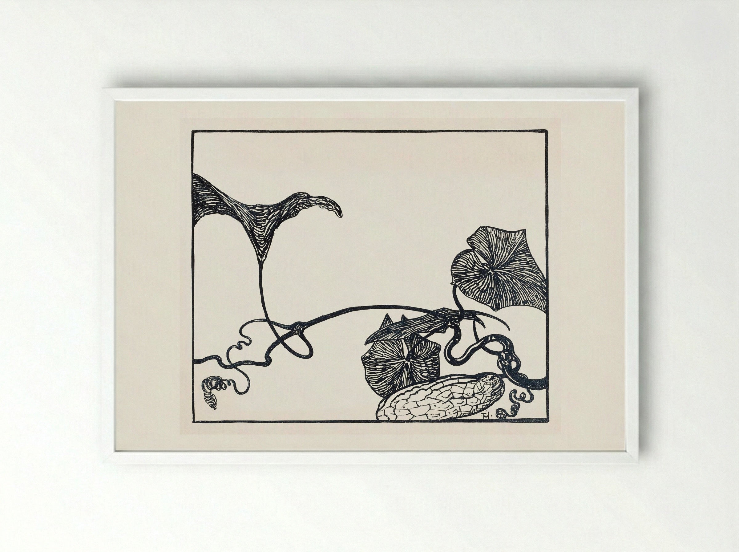 Augurkenplant (Gherkin Plant) - Theo van Hoytema - Framed Print White