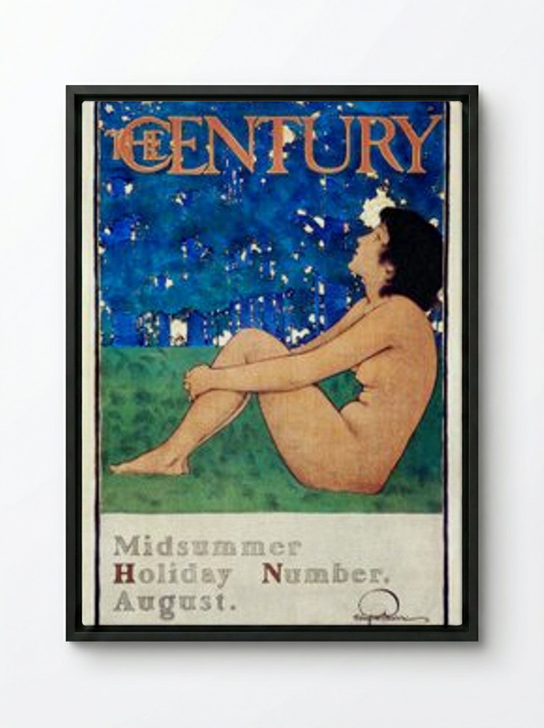 The Century Midsummer Holiday Number - Maxfield Parrish - Framed Canvas Black