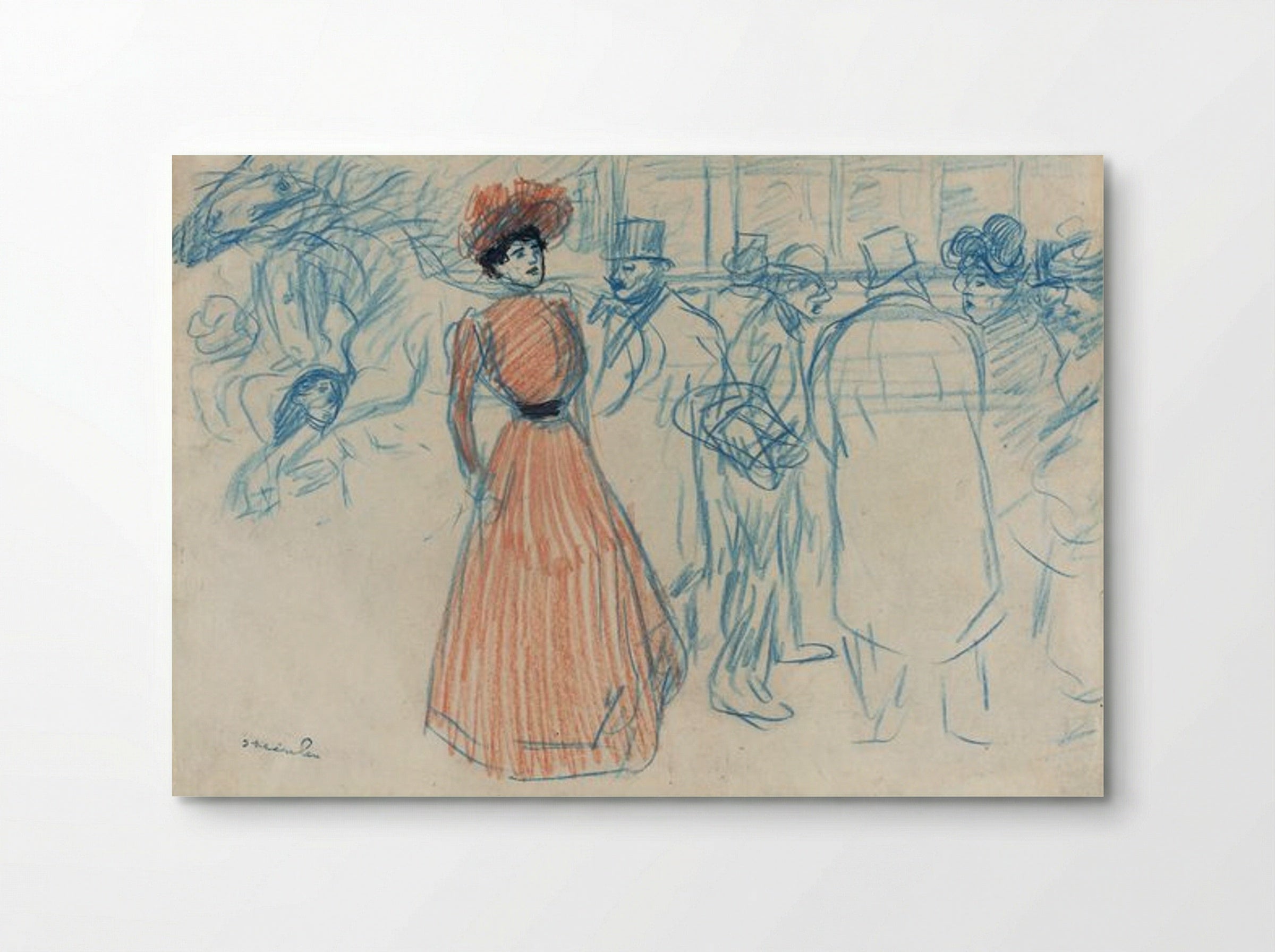 Woman at the Bus Stop - Théophile Alexandre Steinlen - Poster