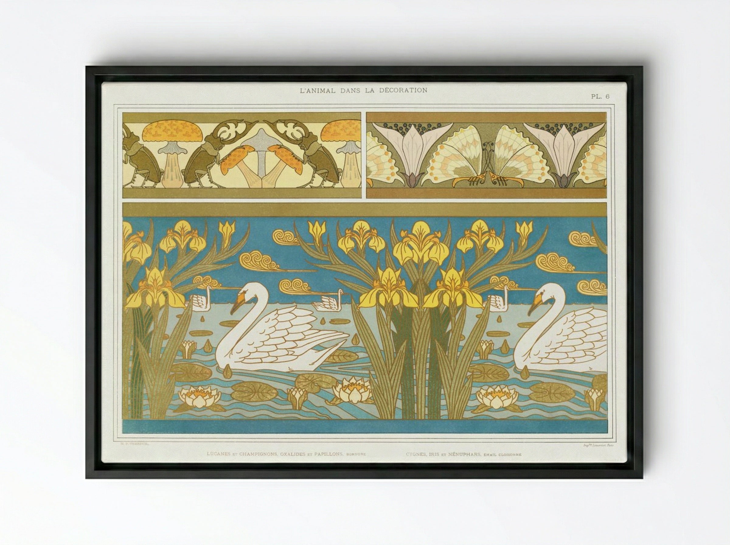 L'Animal dans la Décoration, Plate 6 - Maurice Pillard Verneuil - Framed Canvas Black