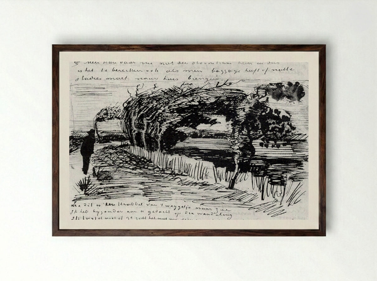 Path to the Beach - Vincent van Gogh - Framed Print Dark Wood