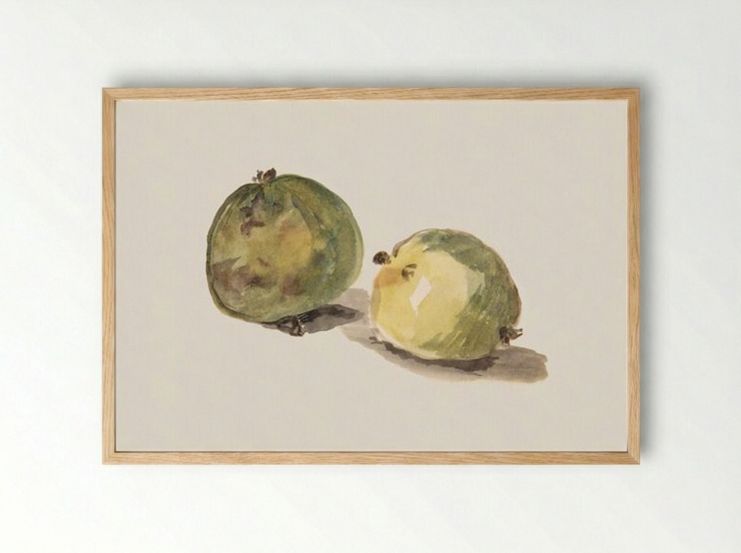 A Letter to Eugène Maus, Decorated with Two Apples - Édouard Manet - Framed Print Wood