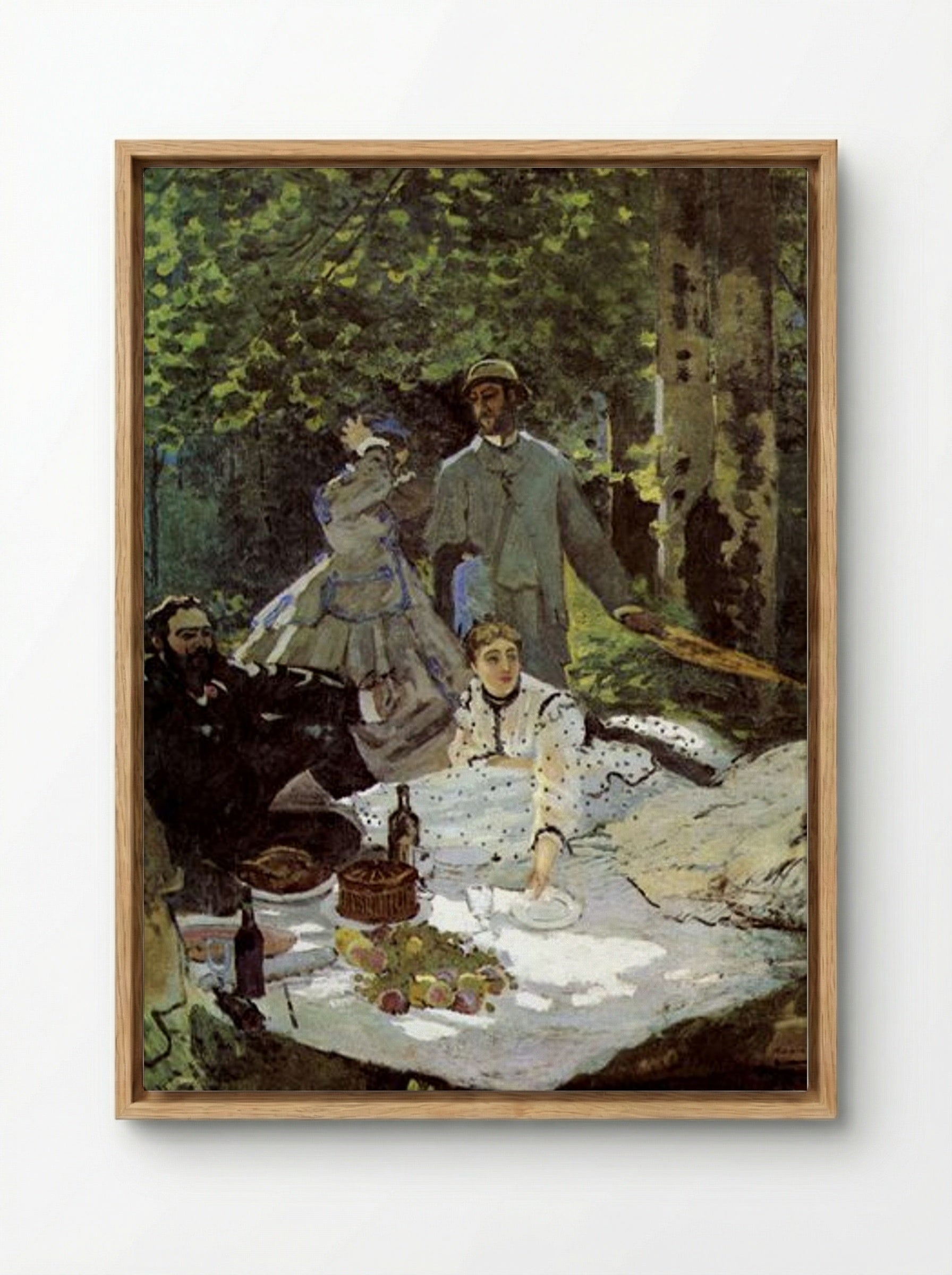 Le Déjeuner sur l'herbe - Claude Monet - Framed Canvas Wood