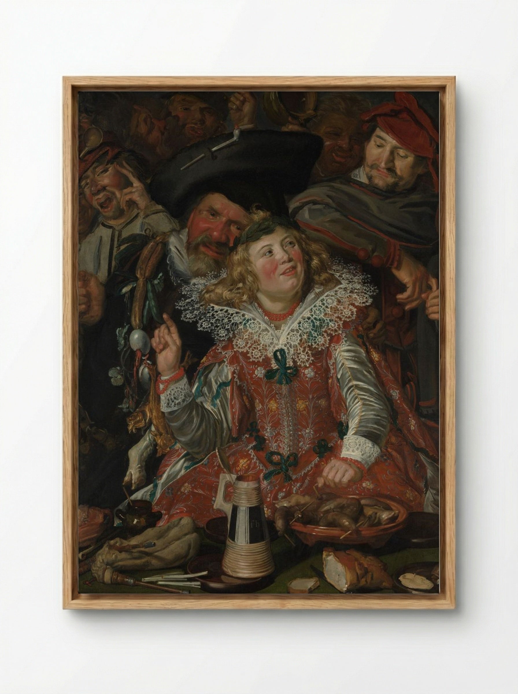 Merrymakers at Shrovetide - Frans Hals - Framed Canvas Wood