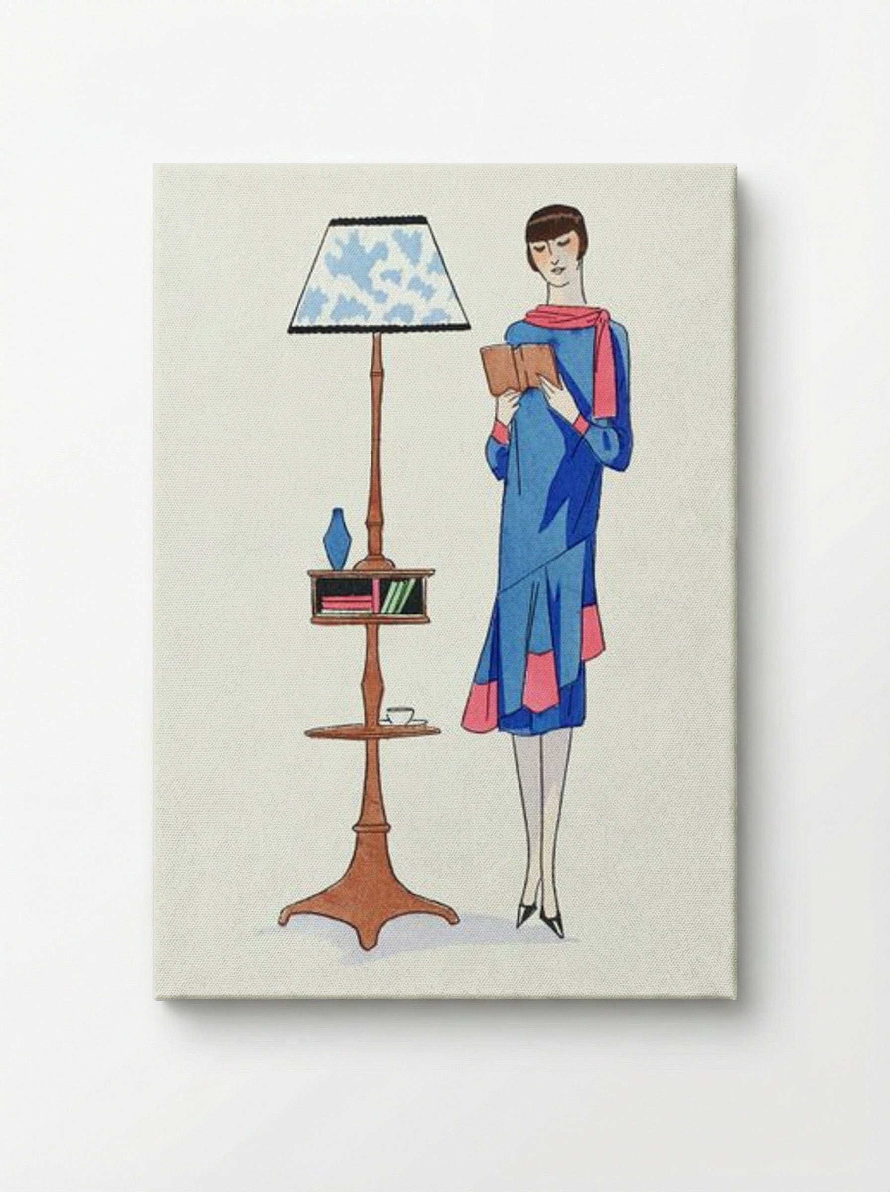 Afternoon Dress Topped with Pink Crepe - Gustav Beer - Canvas