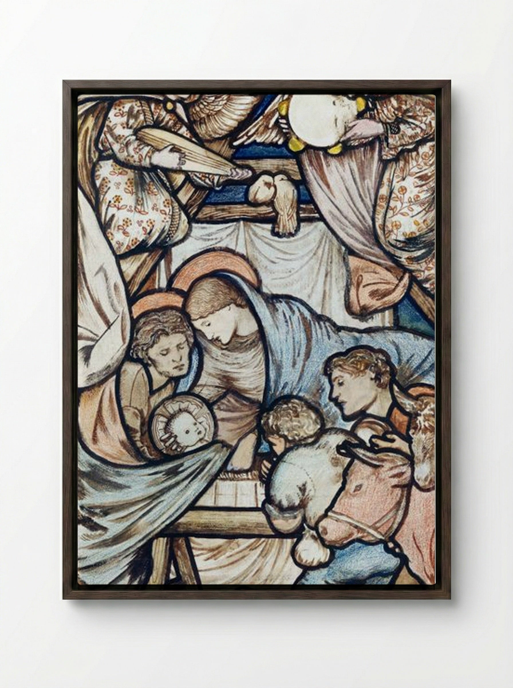 The Nativity - Edward Burne-Jones - Framed Canvas Dark Wood