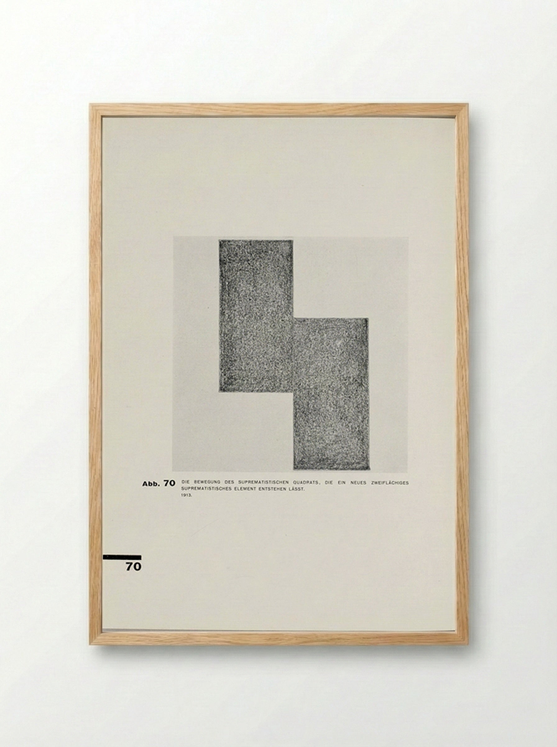The Movement of the Suprematistic Square, Which Constitutes a New Dihedral Suprematistic Element - Kazimir Malevich - Framed Print Wood