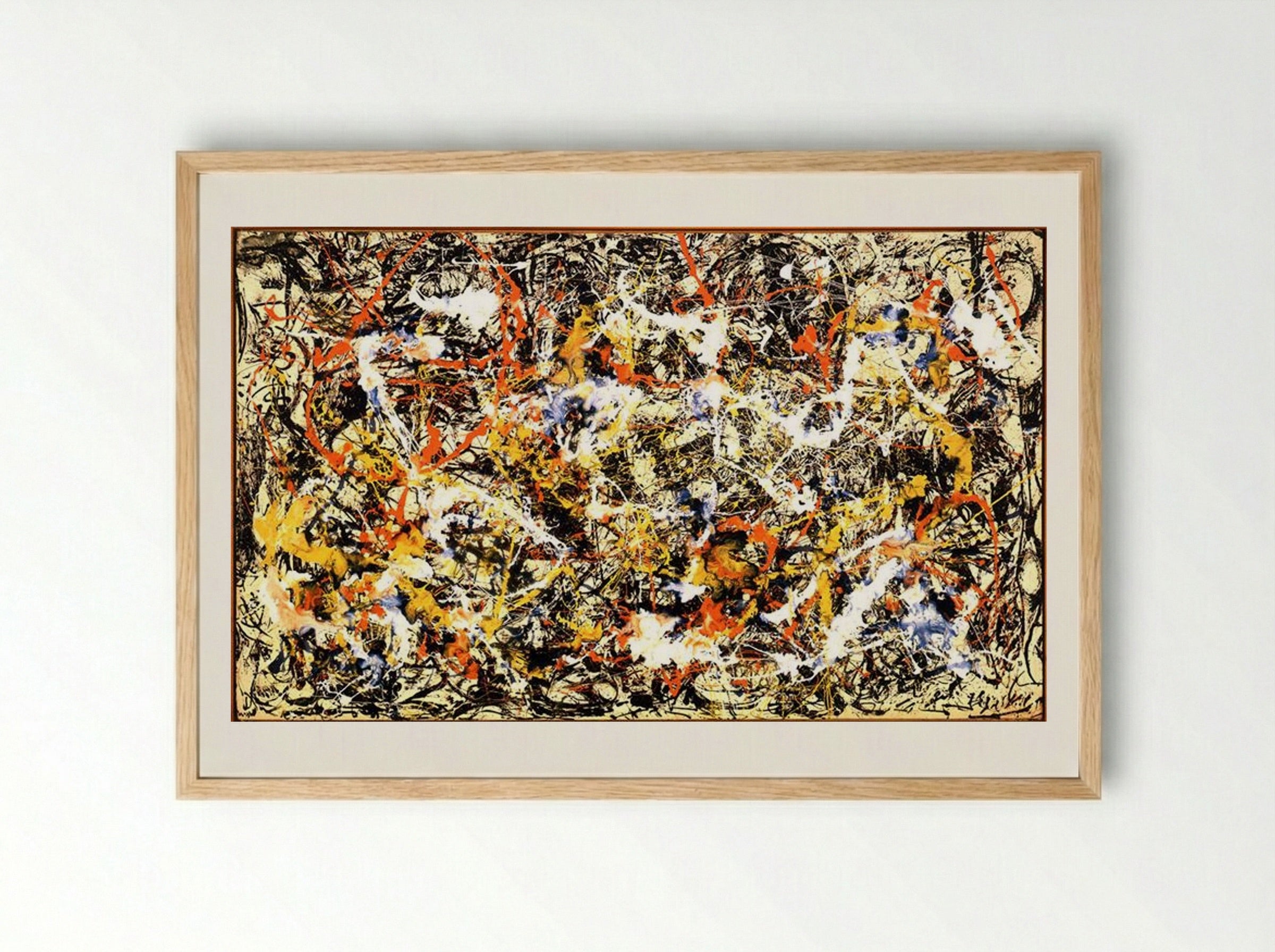 Convergence - Jackson Pollock - Framed Print Wood