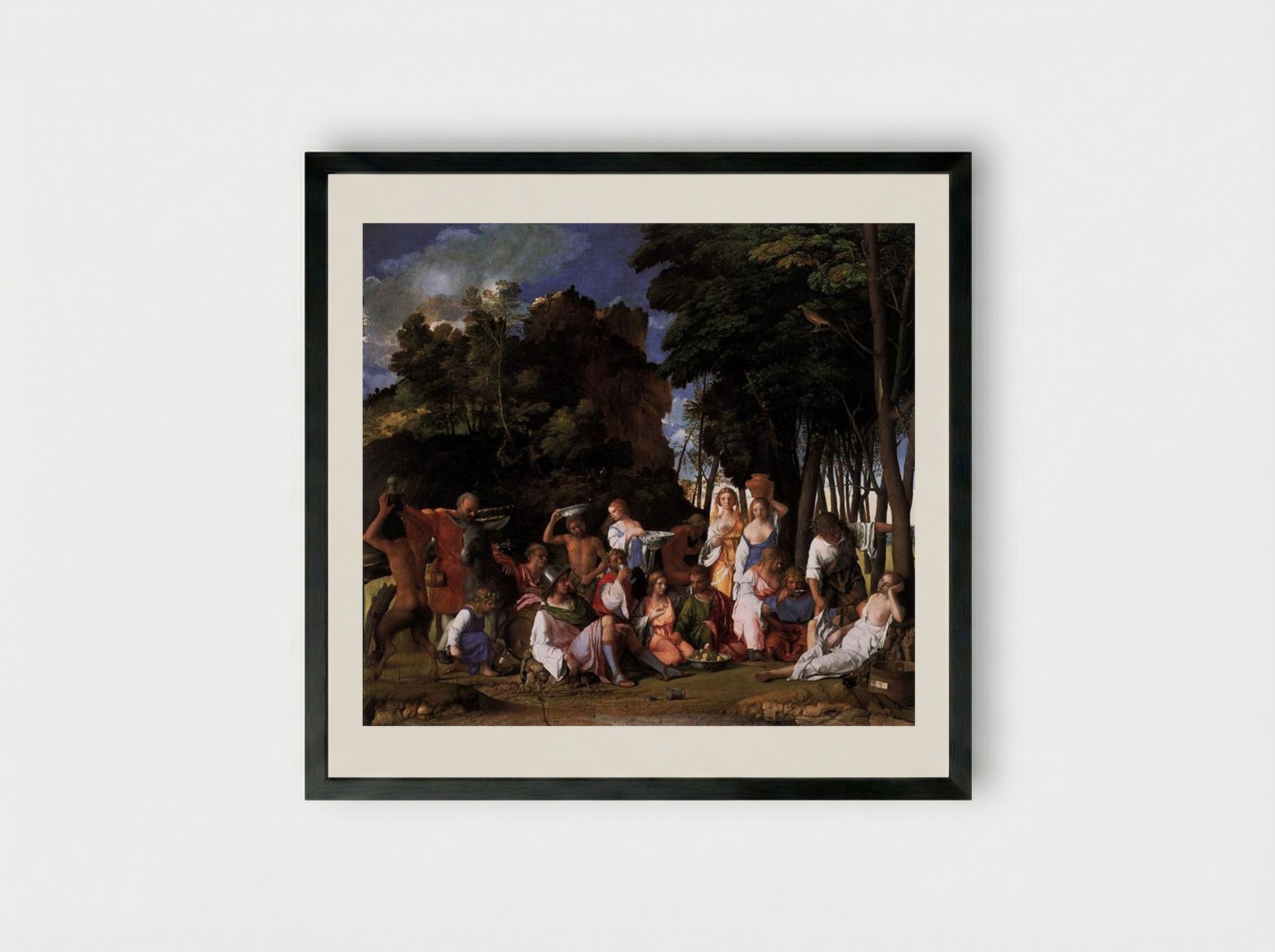 The Feast of the Gods - Giovanni Bellini - Framed Print Black