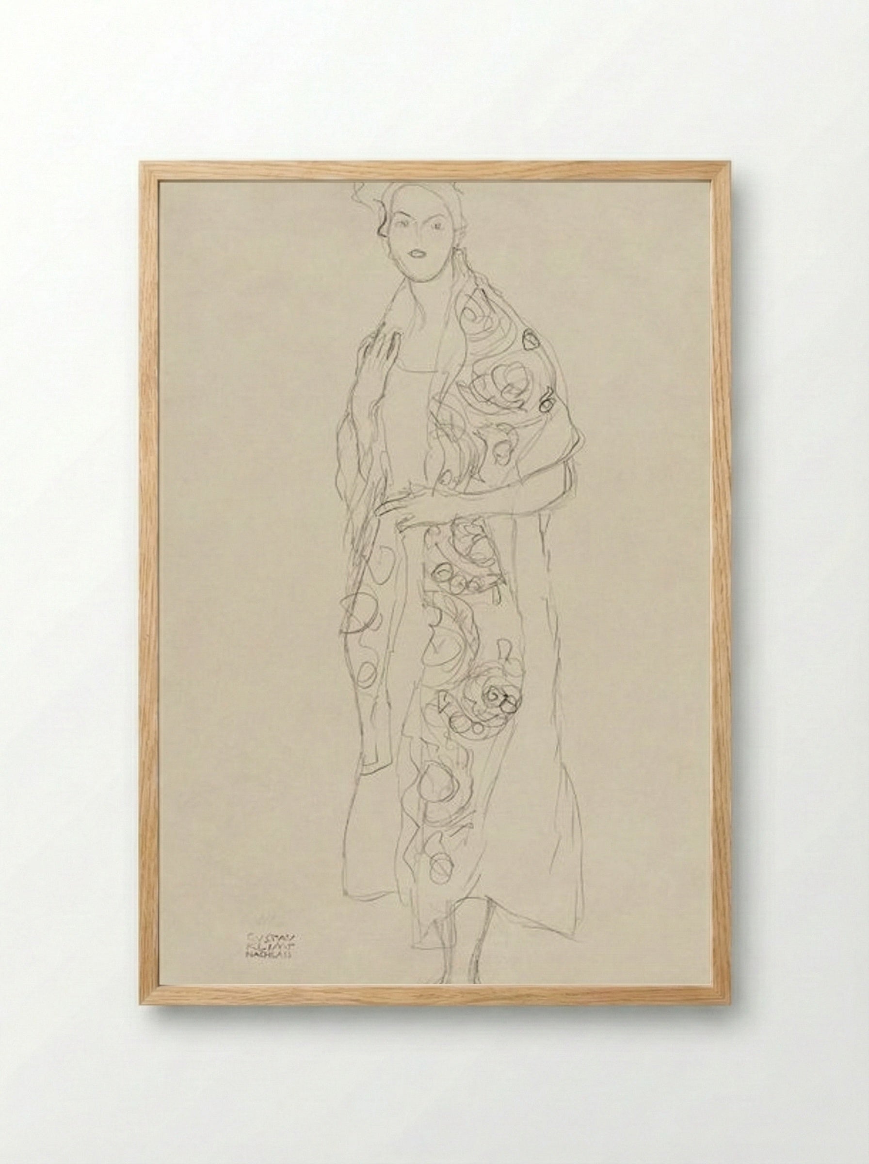 Portrait of a Woman - Gustav Klimt - Framed Print Wood