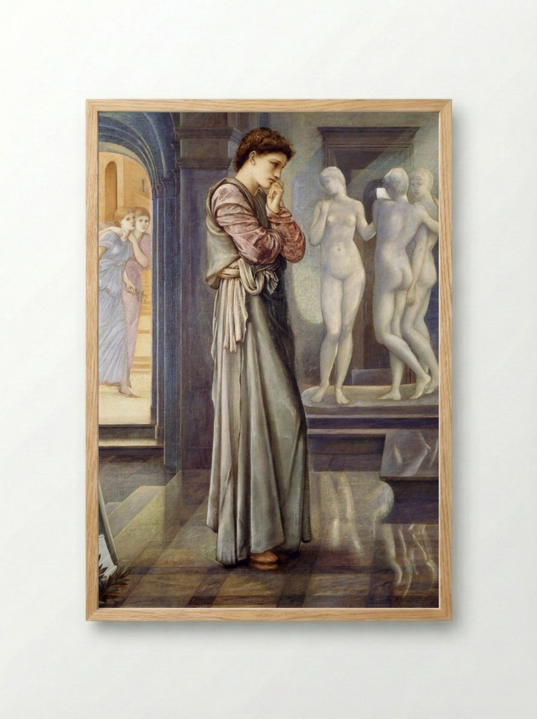 Pygmalion and the Image: The Heart Desires - Edward Burne-Jones - Framed Print Wood