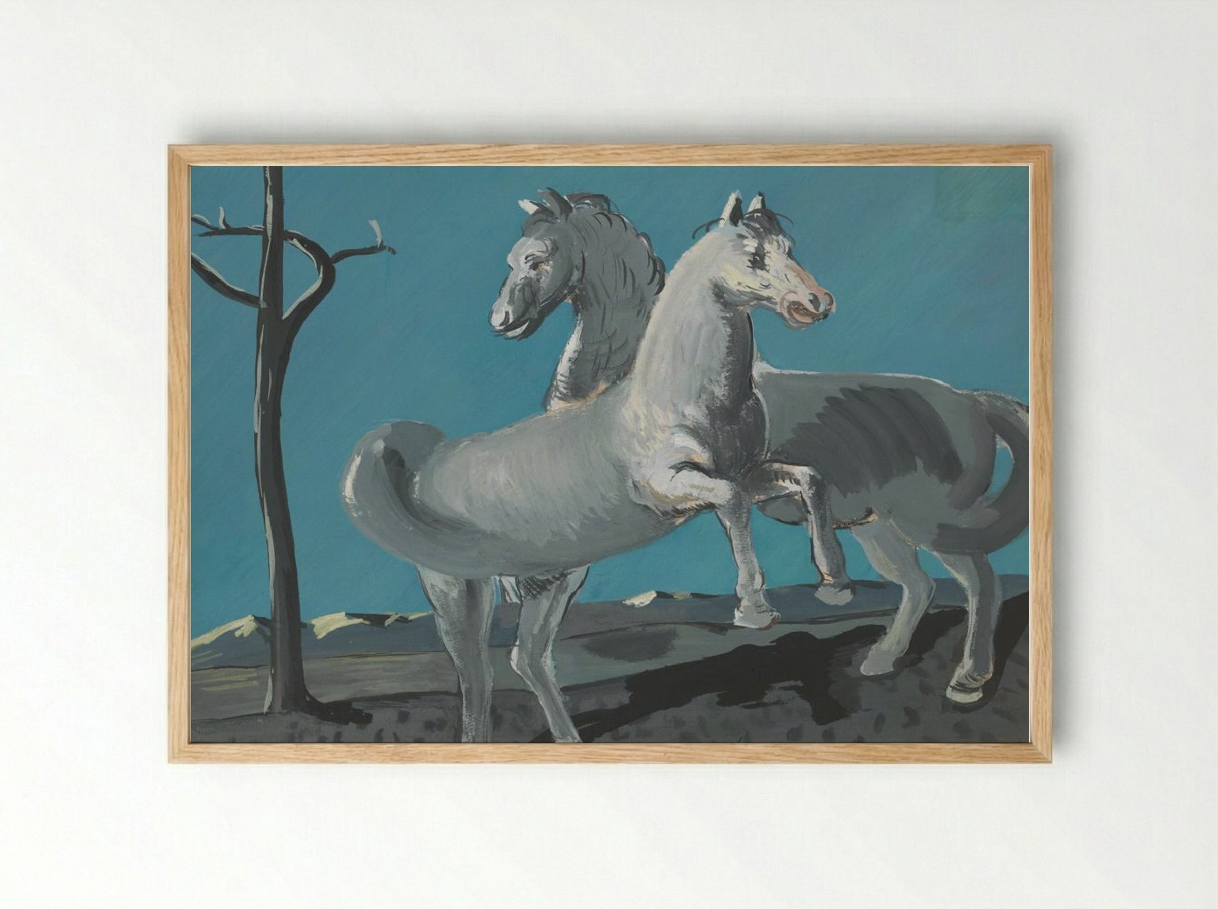 Study of Horses - Cyprián Majerník - Framed Print Wood
