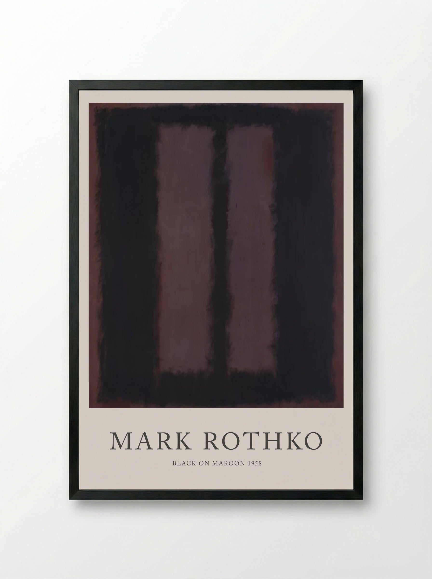 Black on Maroon - Mark Rothko - Framed Print Black