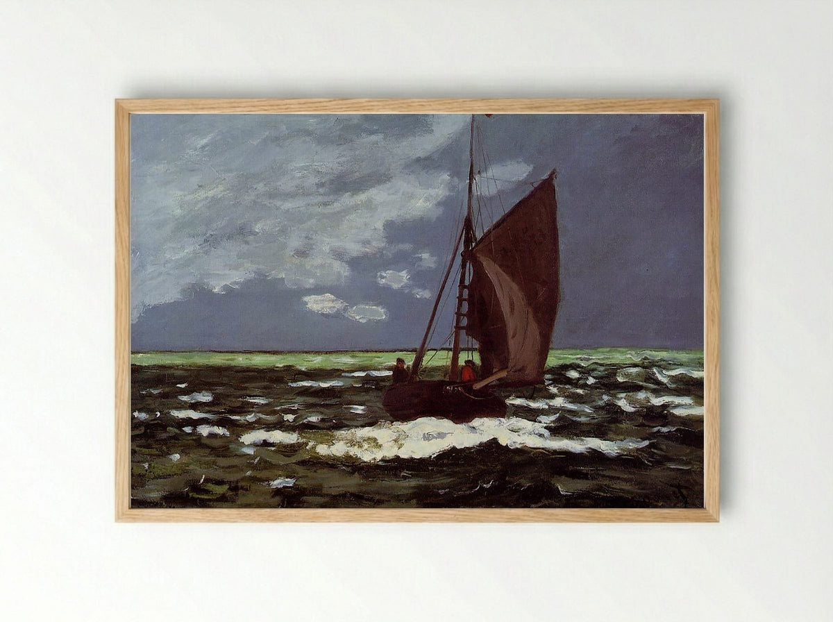 Stormy Seascape - Eugène Boudin - Framed Print Wood