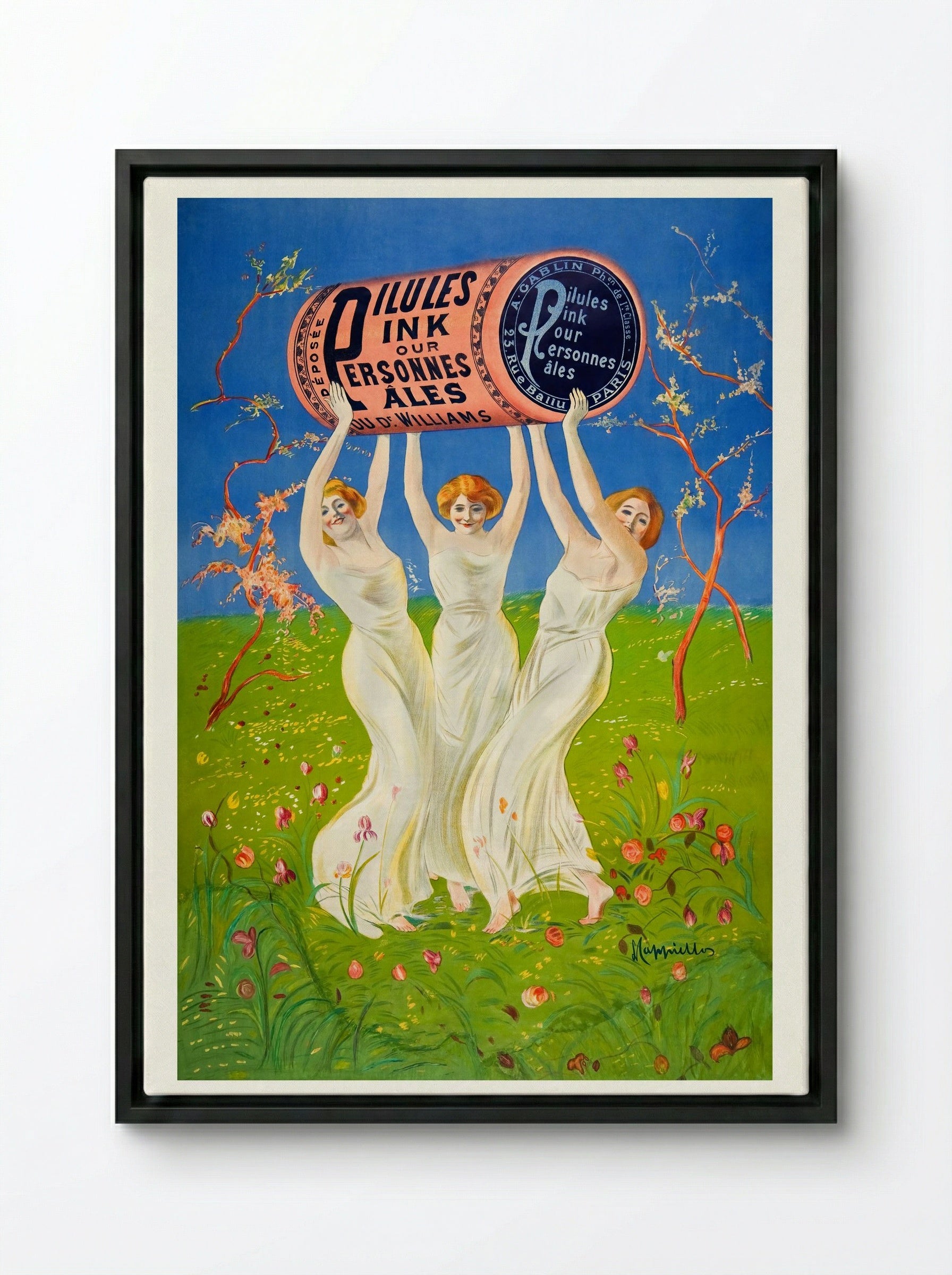 Pillules Ink Our Personnes Ales - Henri Thiriet - Framed Canvas Black
