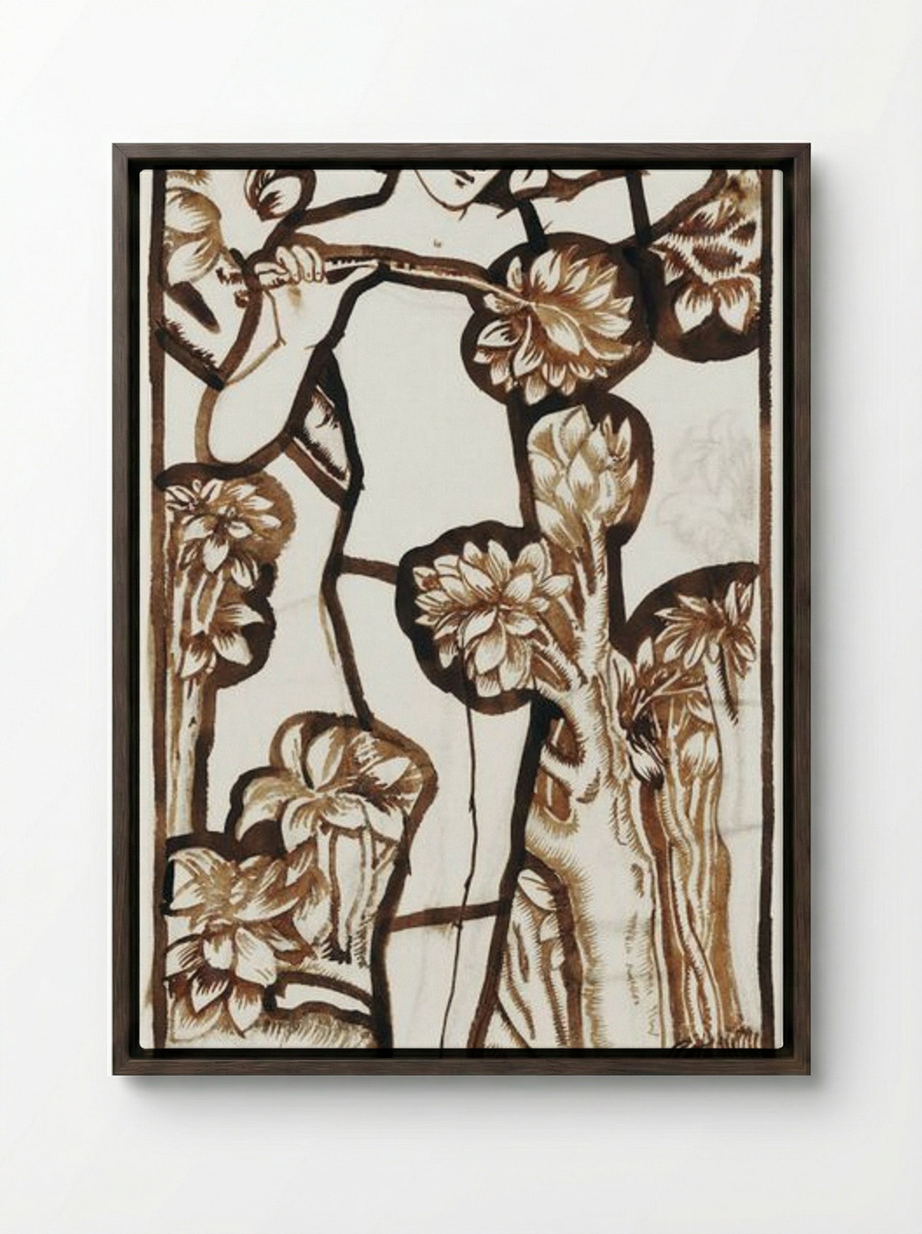 Adam - Edward Burne-Jones - Framed Canvas Dark Wood