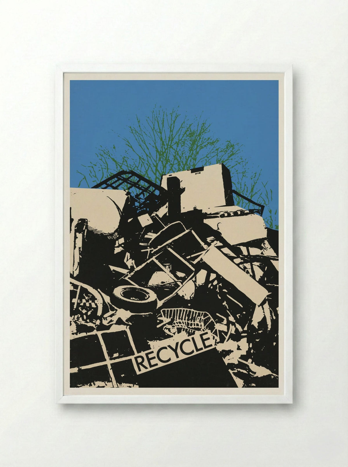 Recycle - Fine Art Print - Framed Print White