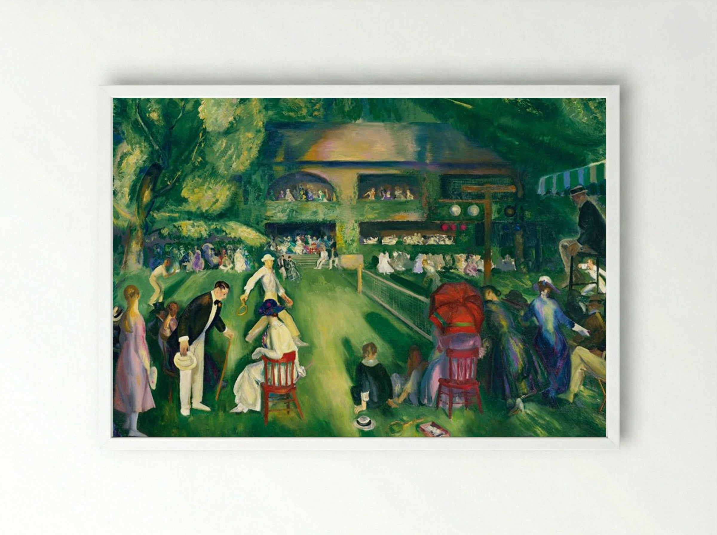 Tennis at Newport - George Bellows - Framed Print White