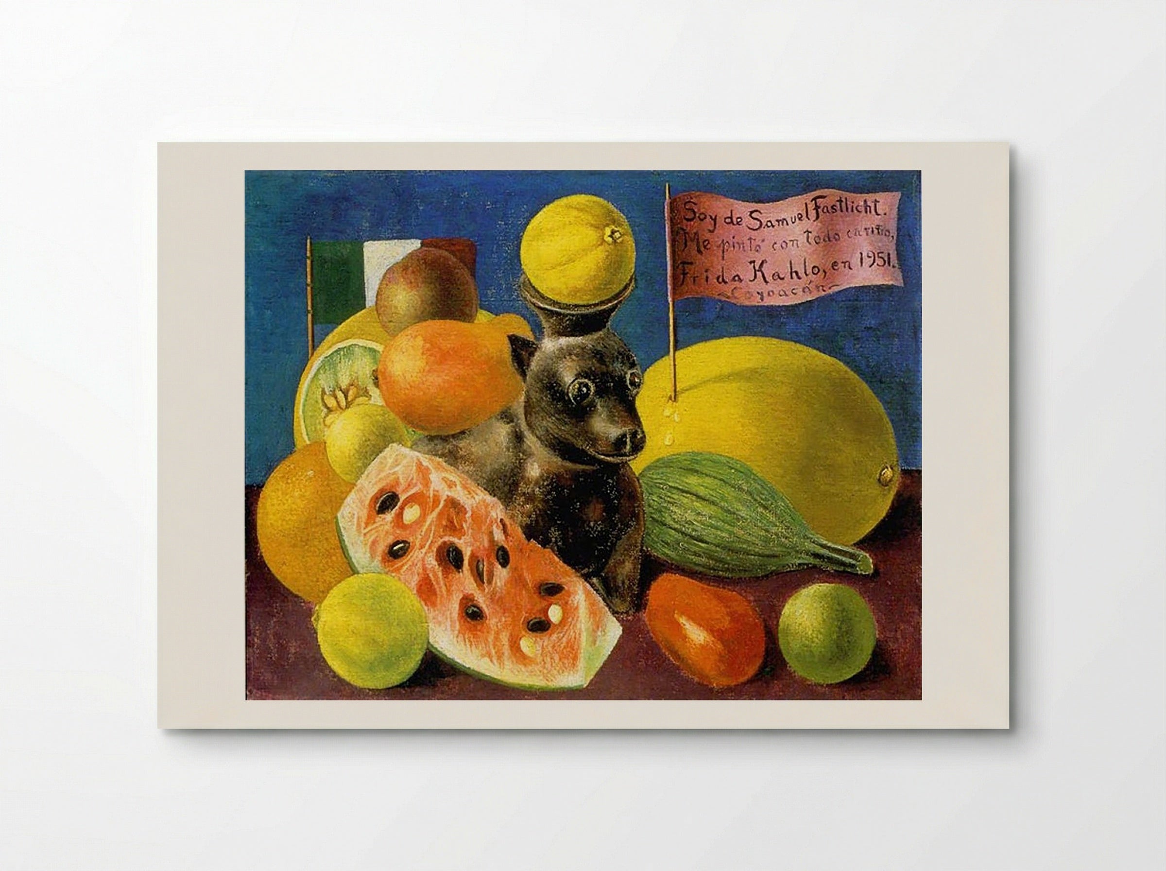 Still Life with Dog (Self-Portrait Dedicated to Samuel Fastlicht) - Frida Kahlo - Poster