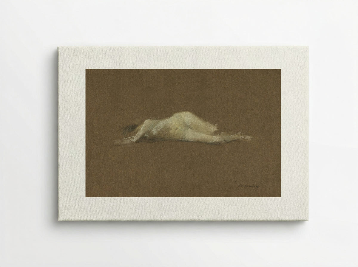 Nude Woman on Her Side - Thomas Wilmer Dewing - Canvas