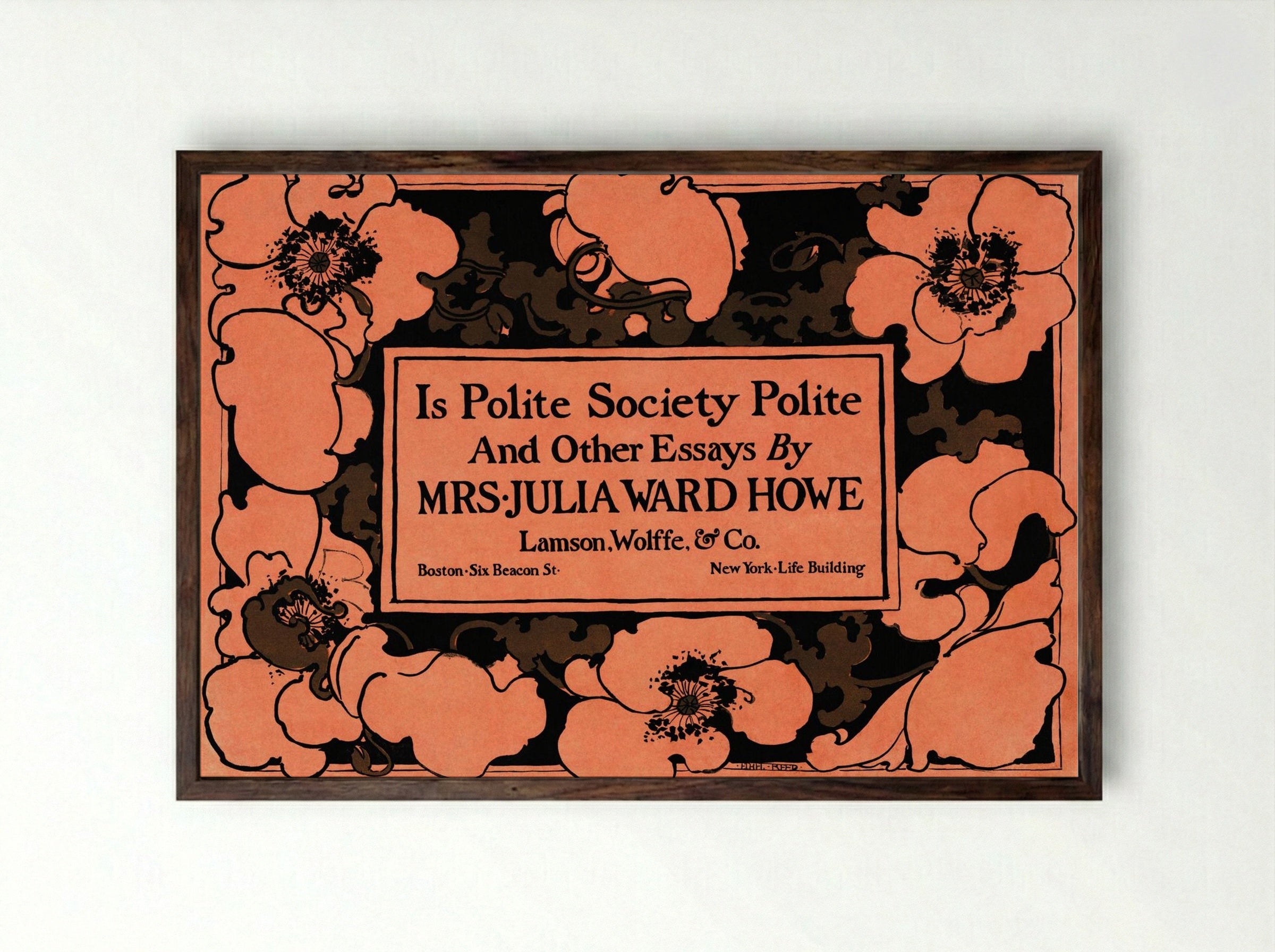 Is Polite Society Polite (Book Cover Design) - Ethel Reed - Framed Print Dark Wood