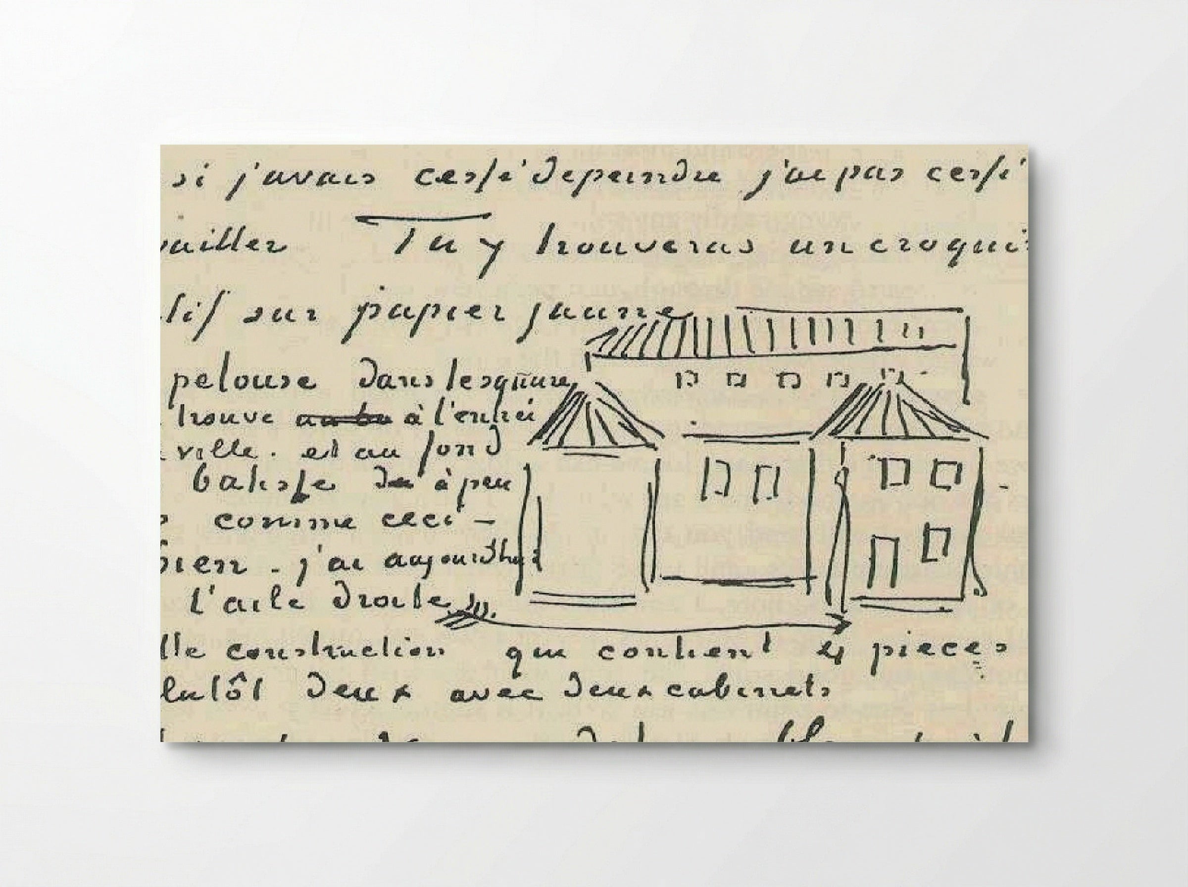 Sketch of The Yellow House (Letter to Theo van Gogh) - Vincent van Gogh - Poster