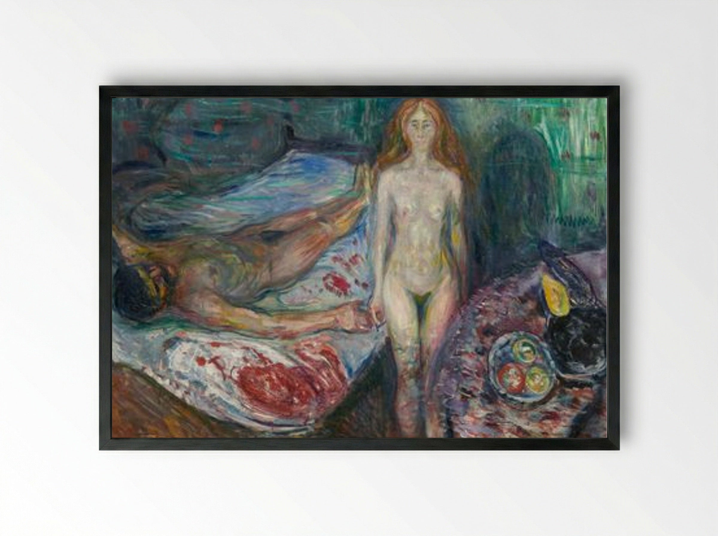 The Death of Marat - Edvard Munch - Framed Print Black