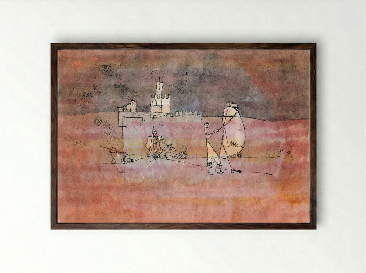 Episode Before an Arab Town - Paul Klee - Framed Print Dark Wood