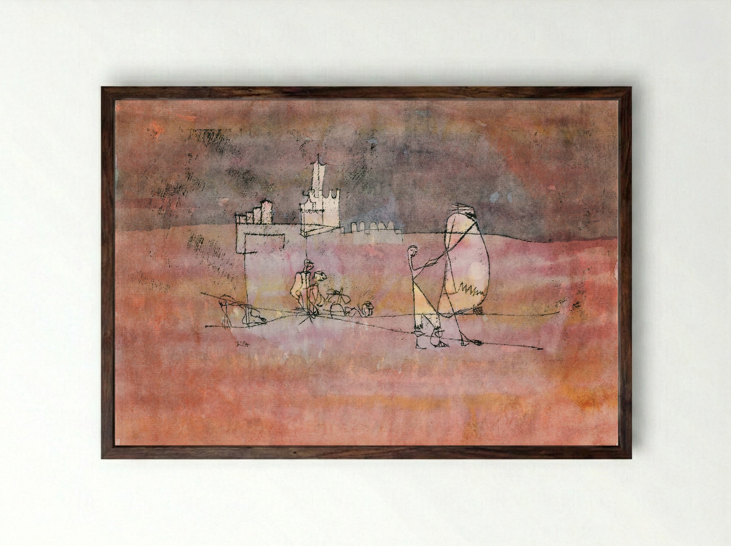 Episode Before an Arab Town - Paul Klee - Framed Print Dark Wood