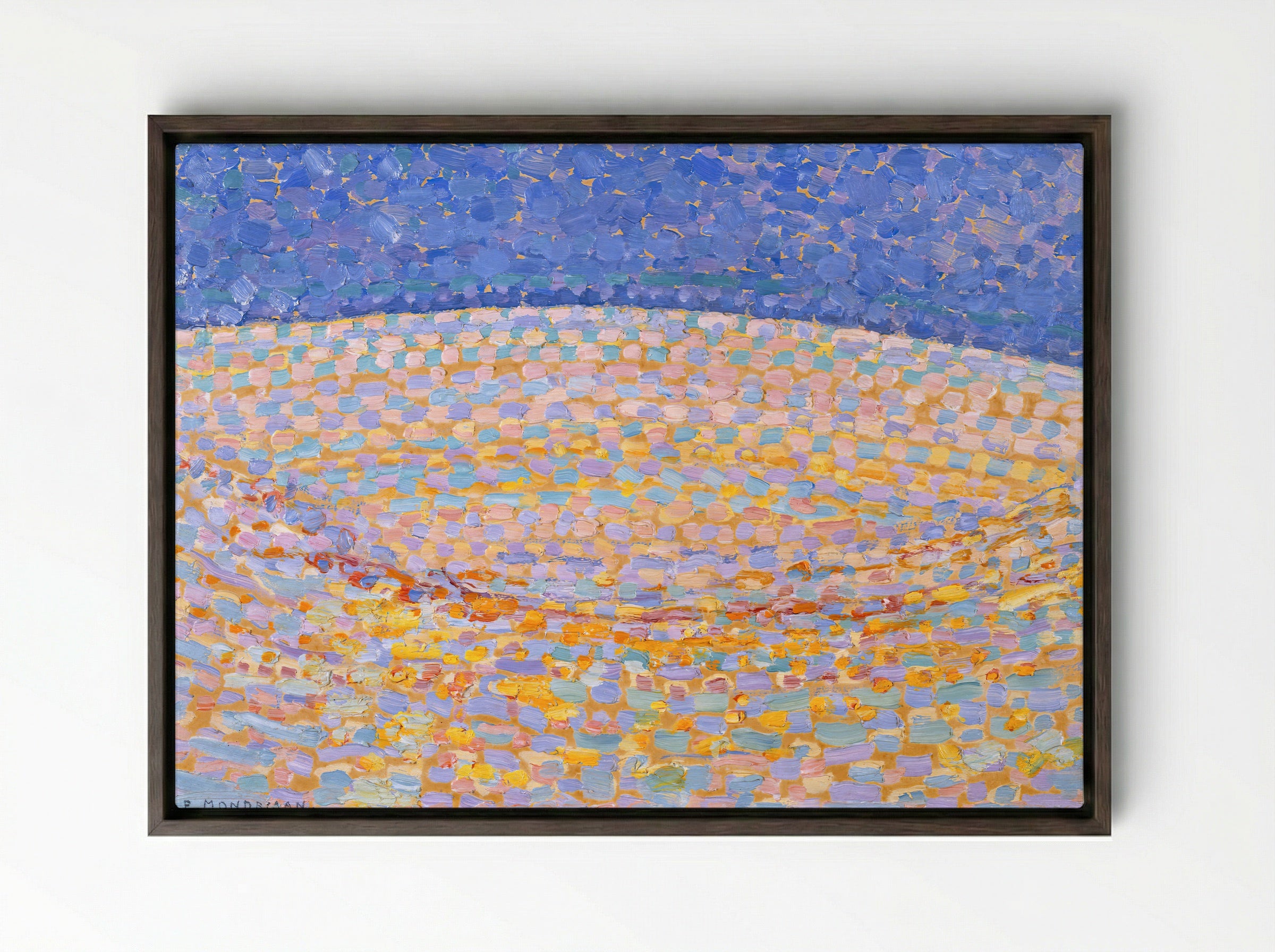 Dune III - Piet Mondrian - Framed Canvas Dark Wood